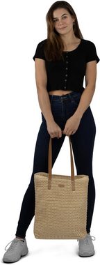 Janice Strandtasche Strandtasche 12 Liter Mindoro, Damen Sommertasche aus Stroh