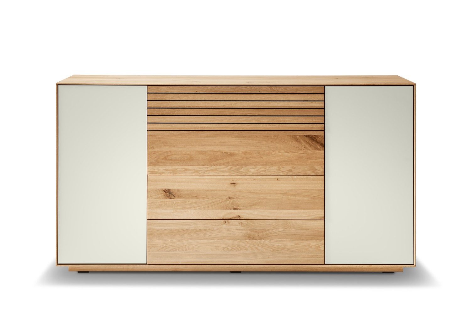 Natur24 Sideboard Riva Sideboard 158 x 83 x 45 cm Eiche Massiv Natur Geölt