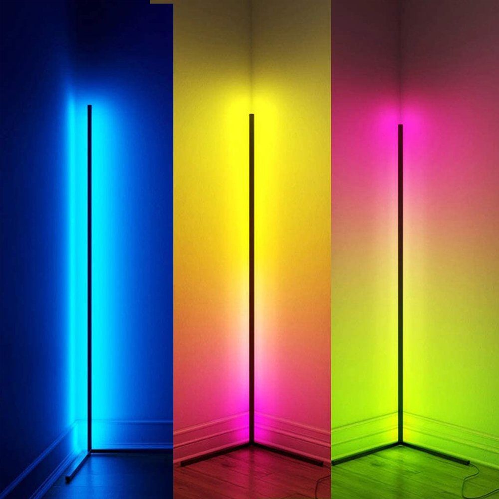 Stehlampe RGB XIIW Dimmbar, Ecklampe Stehlampe Musik Modern Mikrofonmodus Stehleuchte Lichtsaeule und LED Standlampe Farbwechsel