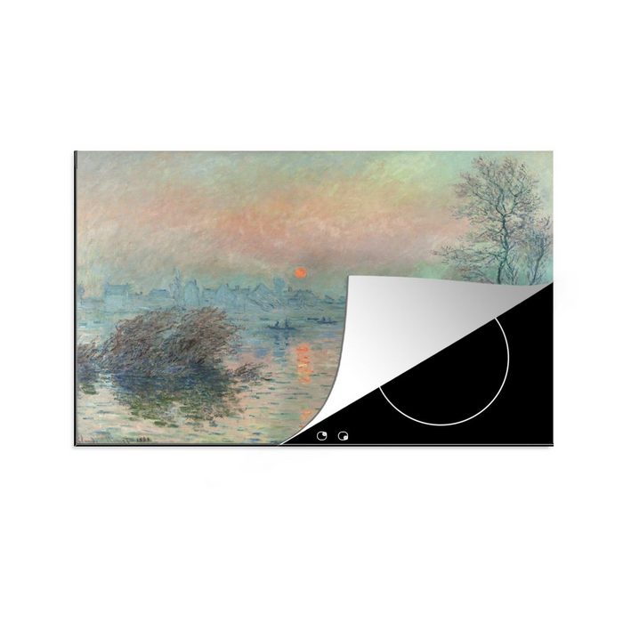 MuchoWow Herdblende-/Abdeckplatte Sonnenuntergang an der Seine - Gemälde von Claude Monet Vinyl (1 tlg) induktionskochfeld Schutz für die küche Ceranfeldabdeckung