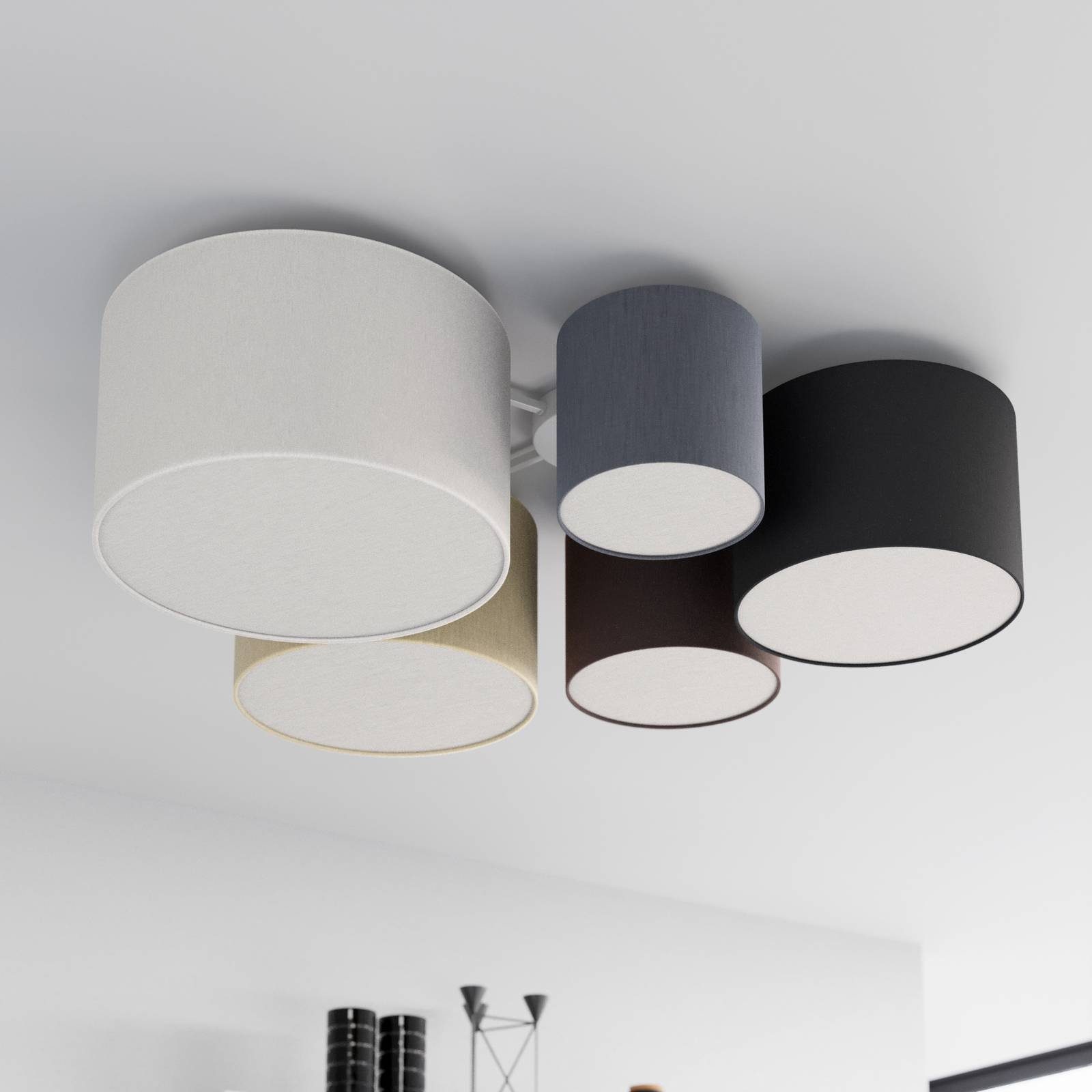 Lindby Deckenleuchten Laurenz, Alu IP20, 5 x 15 W
