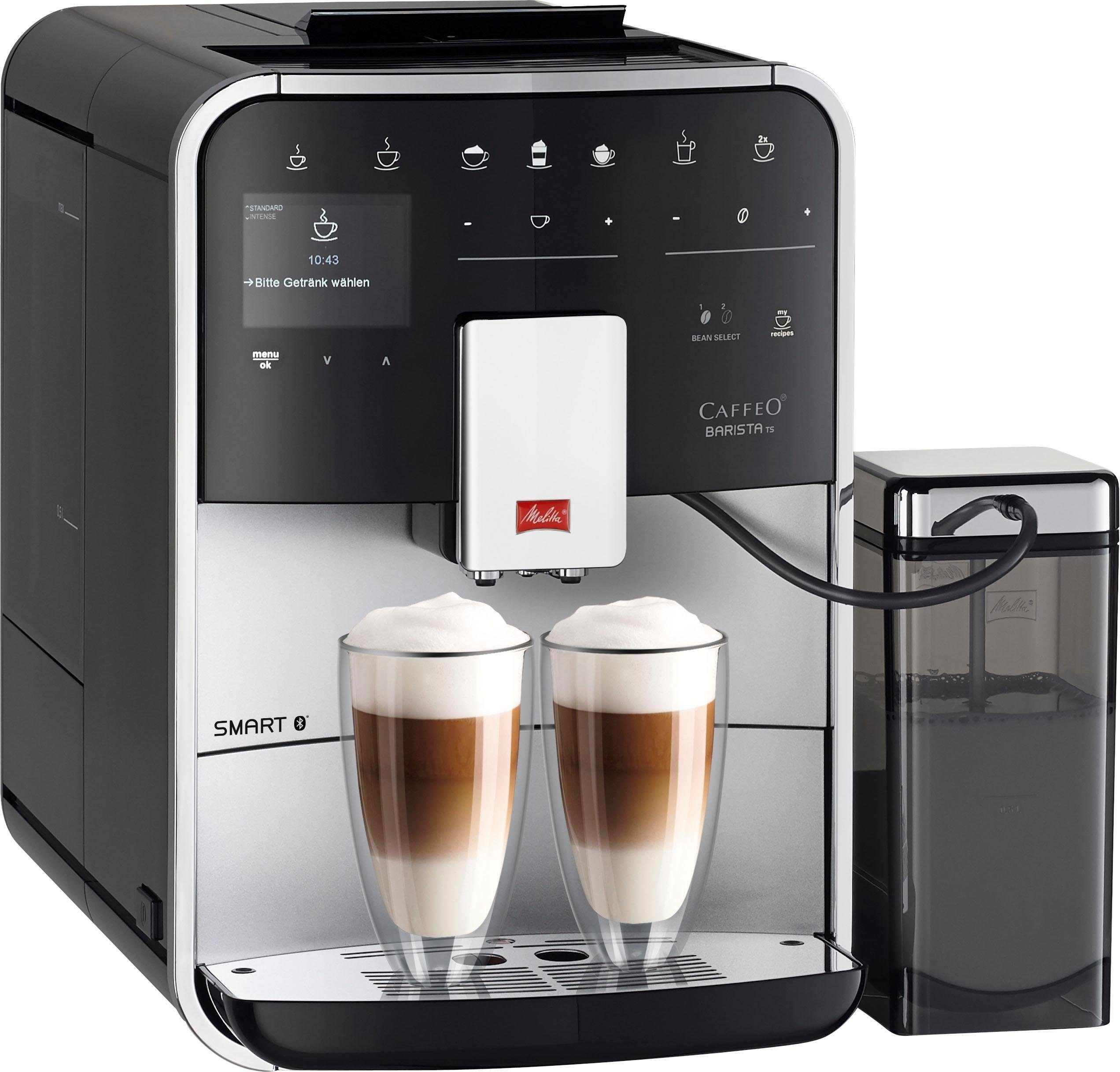 & 8 Benutzerprofile, 21 F850-101, silber, 2-Kammer Kaffeerezepte Kaffeevollautomat Smart® Barista TS Melitta