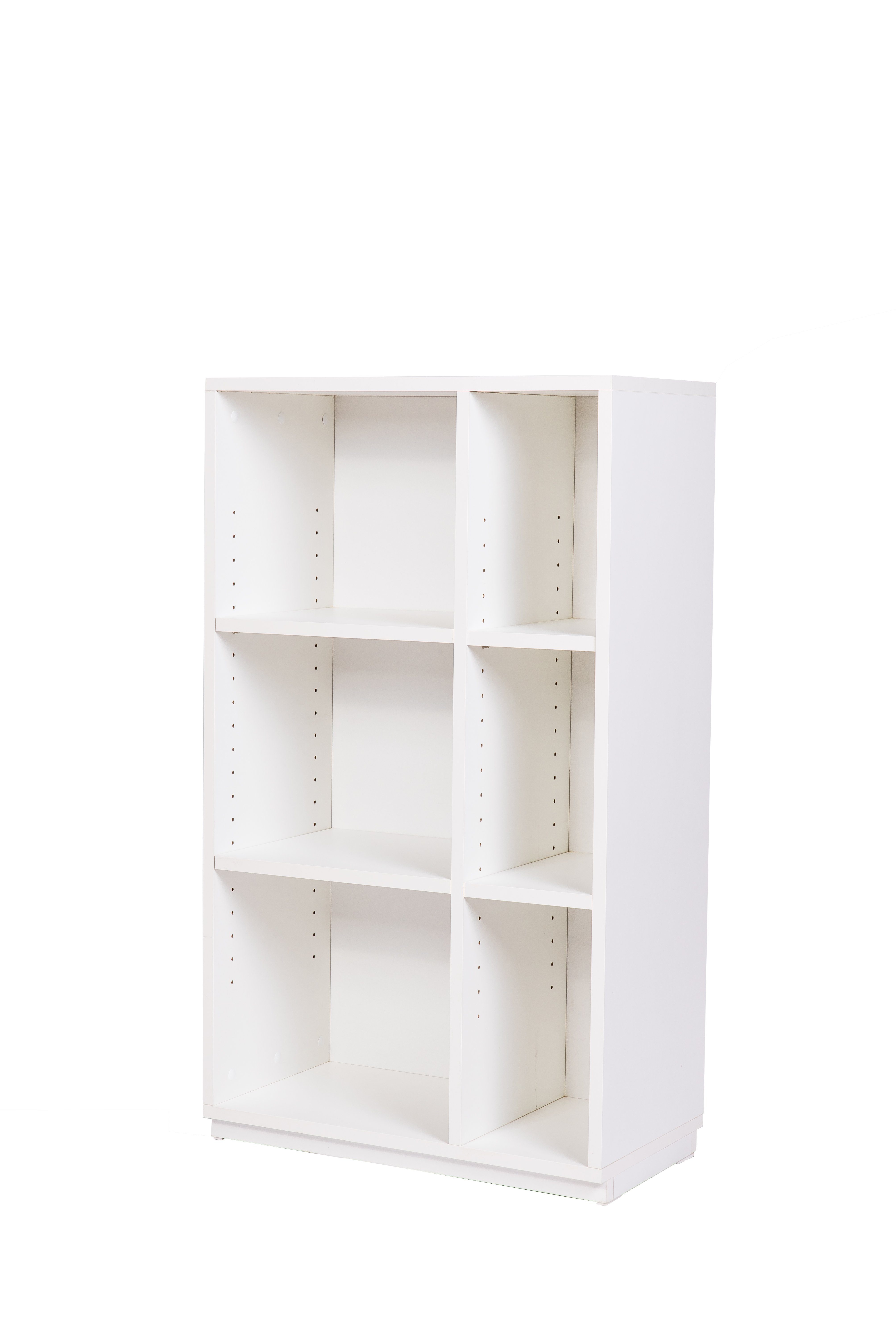 kundler home Bücherregal Regal oder Wohnzimmerregal mit 2 Spalten B 60, T32, H100 cm Weiß Premiumdekor