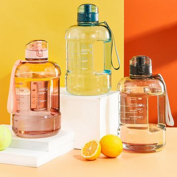 LeiGo Trinkflasche Sportflasche,Wasserbecher,Tragbare Wasserflasche,1.5L, mit Wassermengenskala und Zeitanzeige