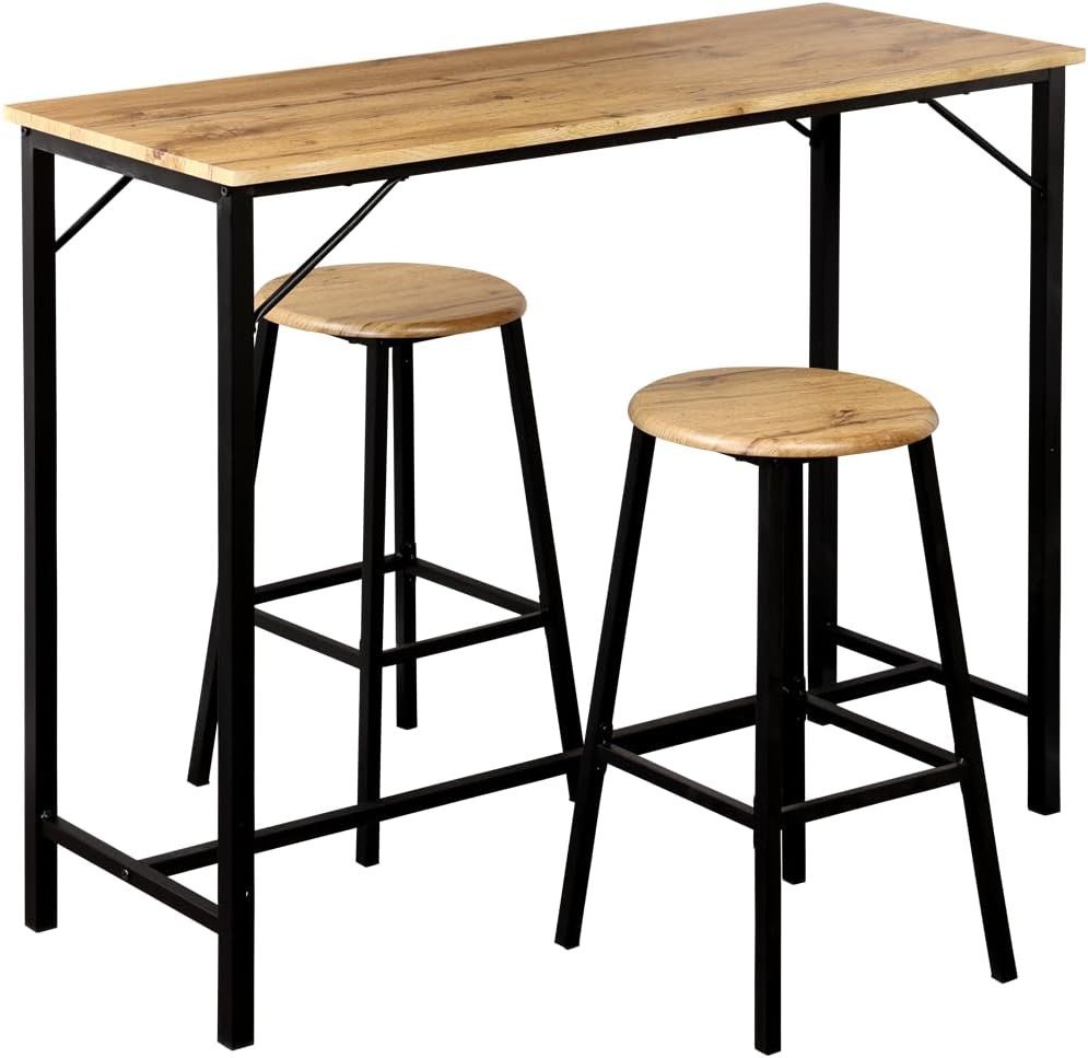 KESPER® Bar-Set Küchenbar 3-teilig Tisch & 2 Hocker, Tisch 110×40×88 cm, (1-St)