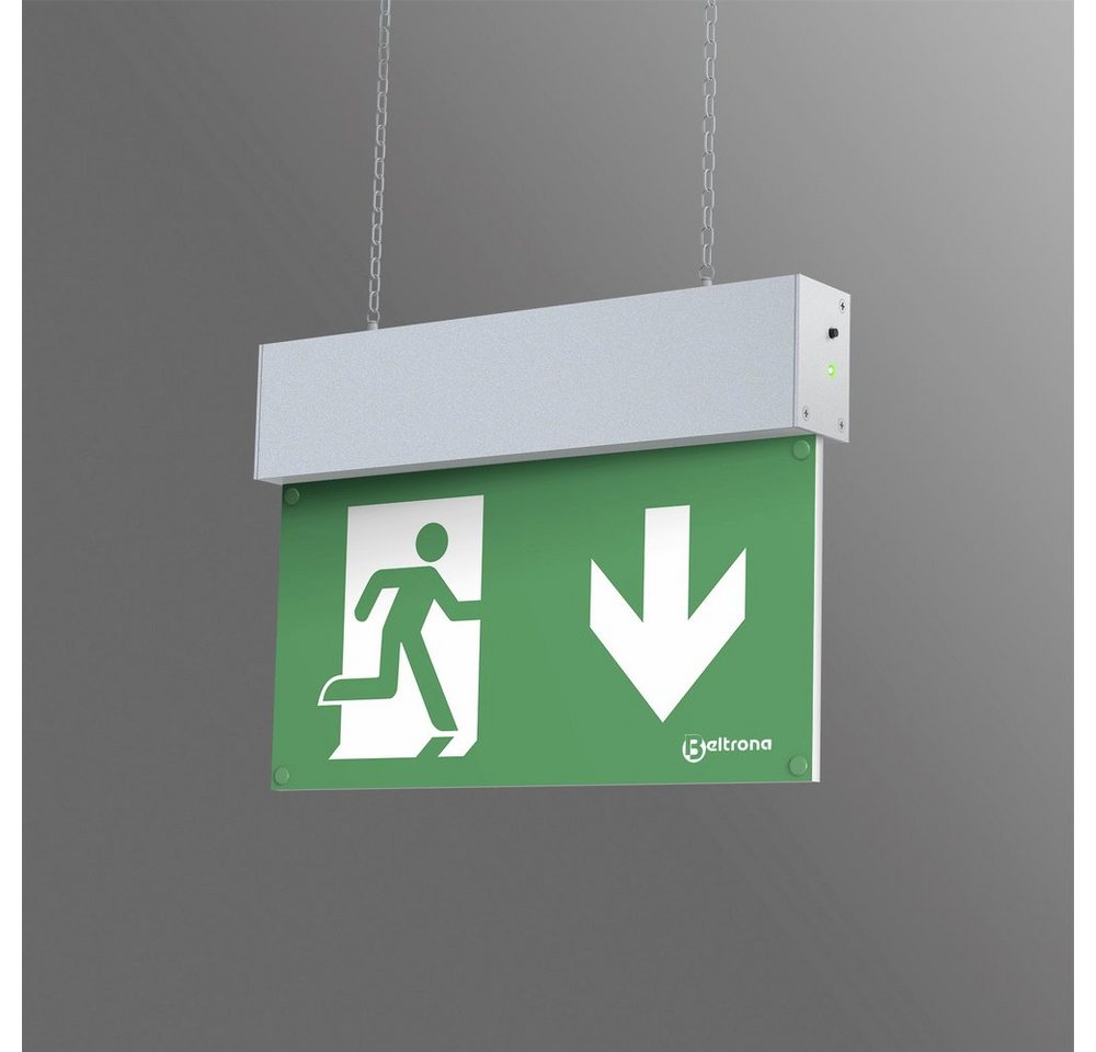Thumbnail - Beltrona Warnschild Beltrona MEXM82504ZB LED Fluchtweg-Notbeleuchtung Kettenmontage