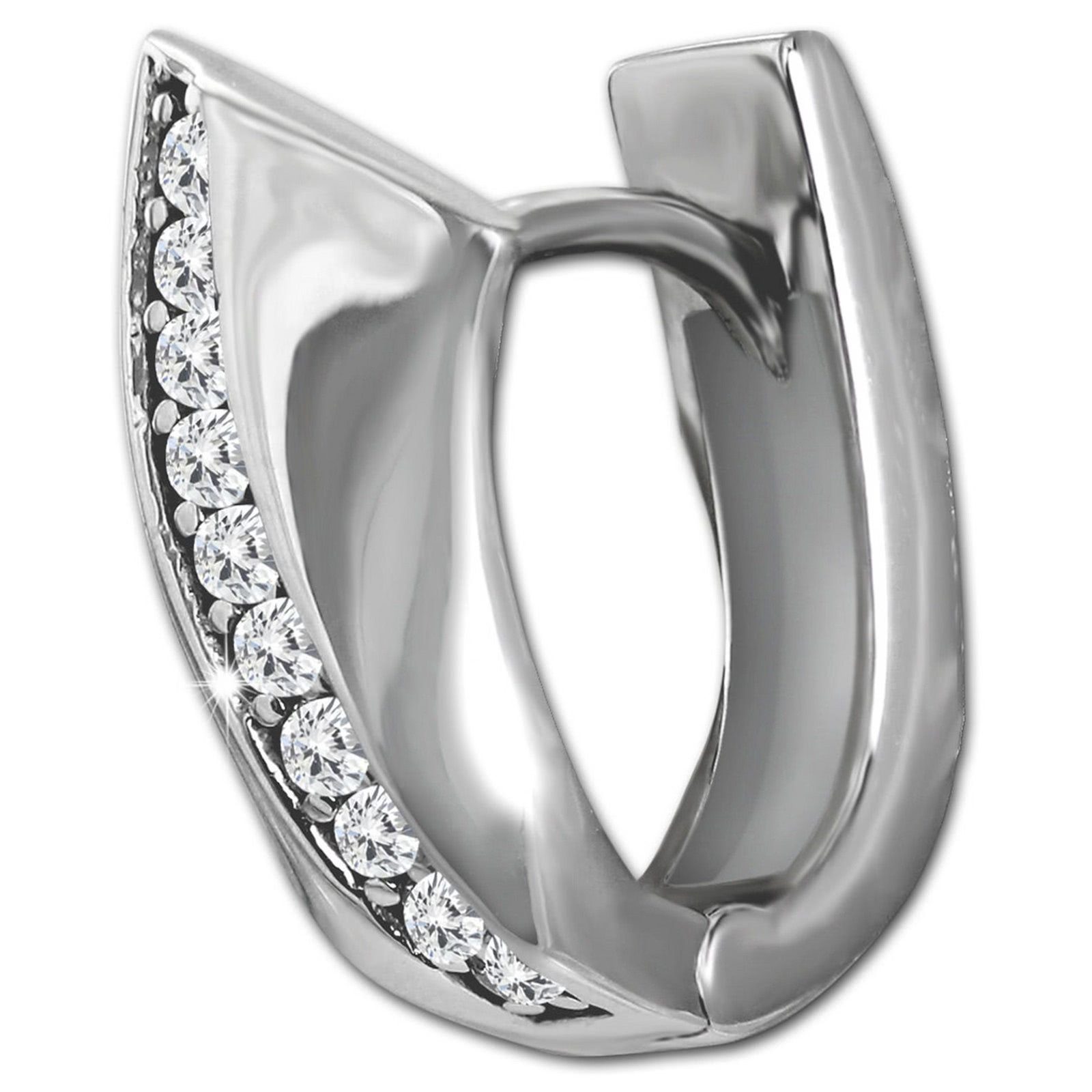 SilberDream Paar Creolen SilberDream weiß Swing Ohrringe Zirkonia (Creolen), Damen Creolen Swing aus 925 Sterling Silber, glanz, Farbe: silber, wei