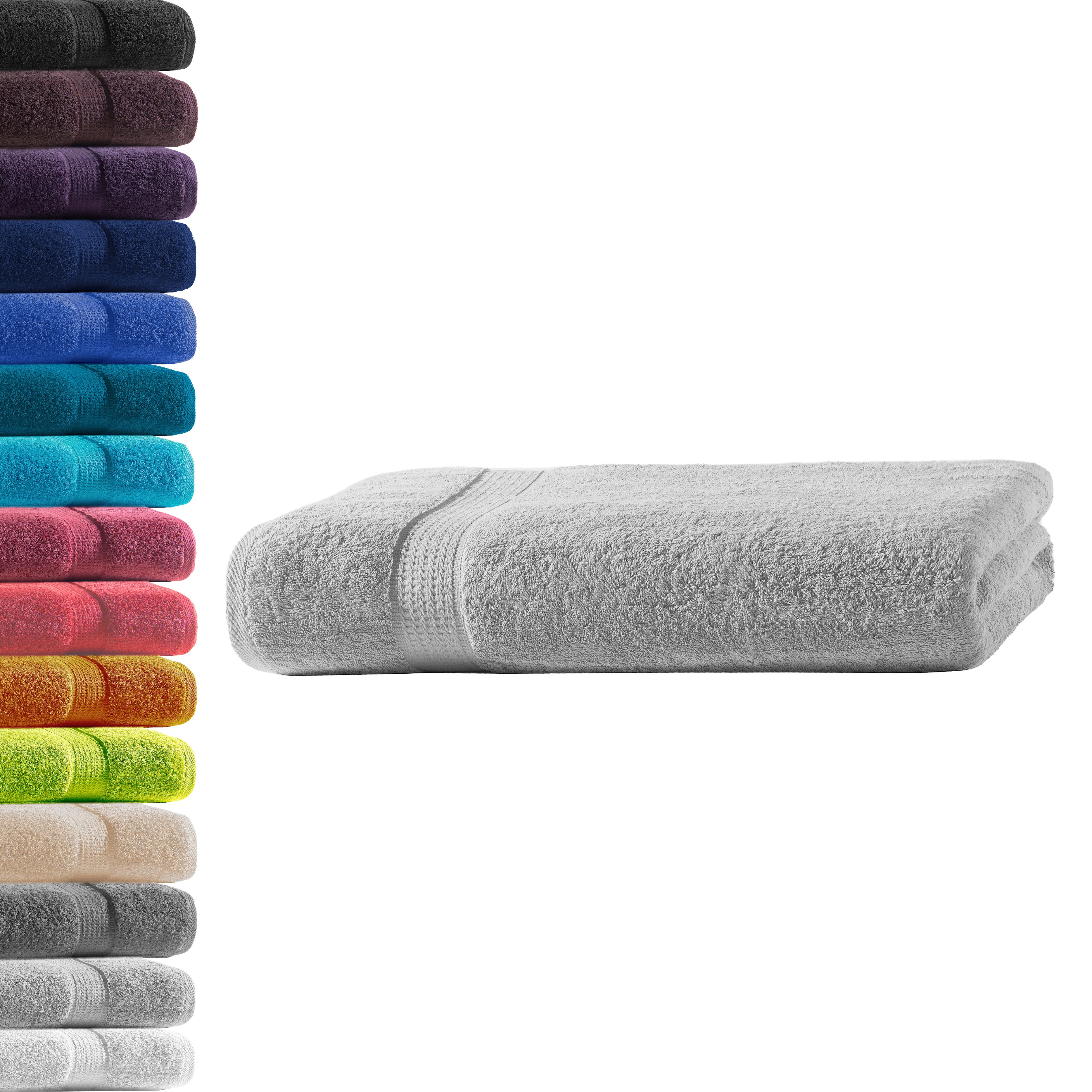 Hometex Premium Textiles Handtuch in Premium Qualität 500 g/m², Feinster Frottier-Stoff 100% Baumwolle, 1x Badetuch, weich, saugfähig, extra schwer & flauschig