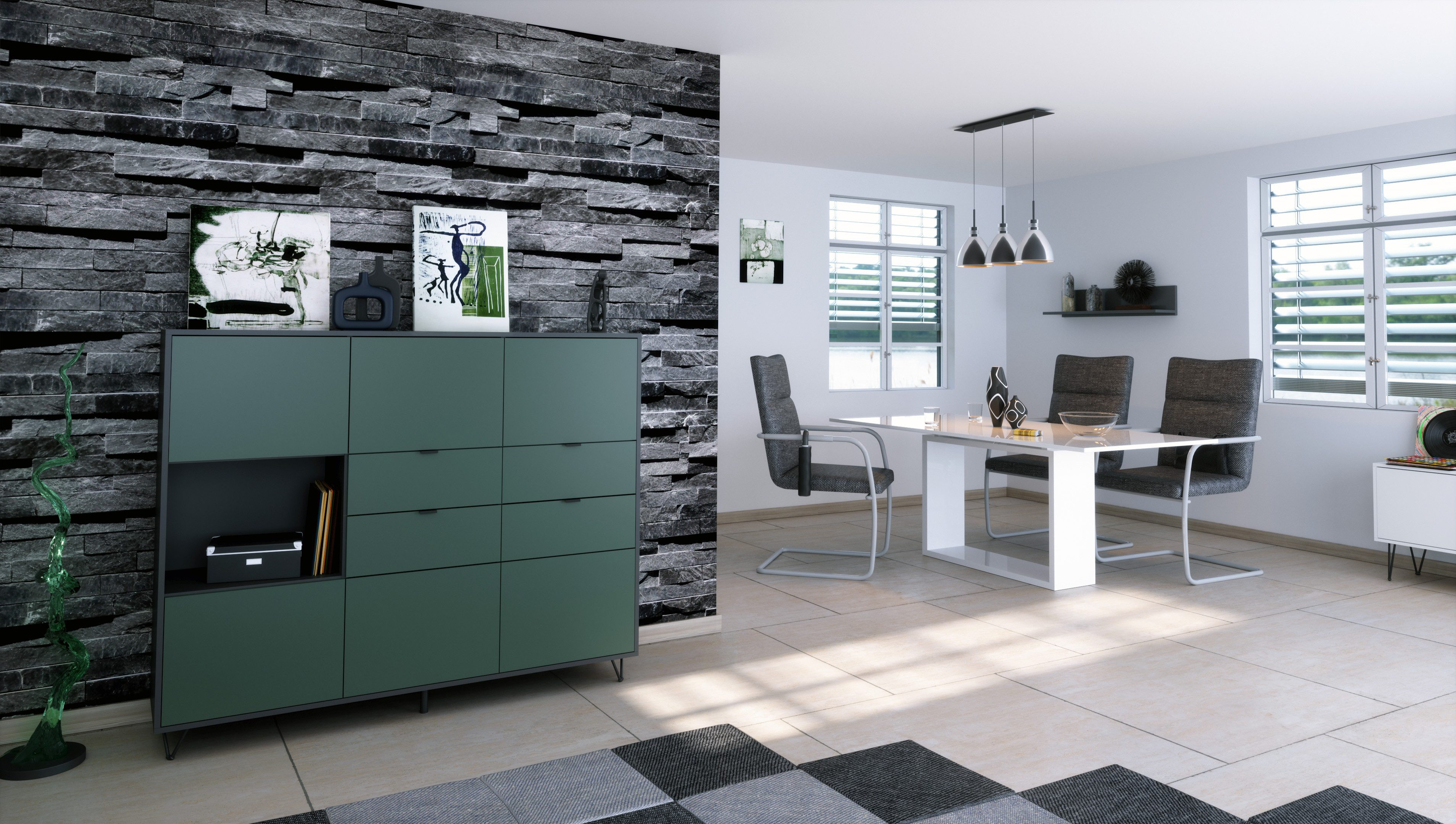 Vladon Highboard Marino V2 (Highboard mit günstig online kaufen