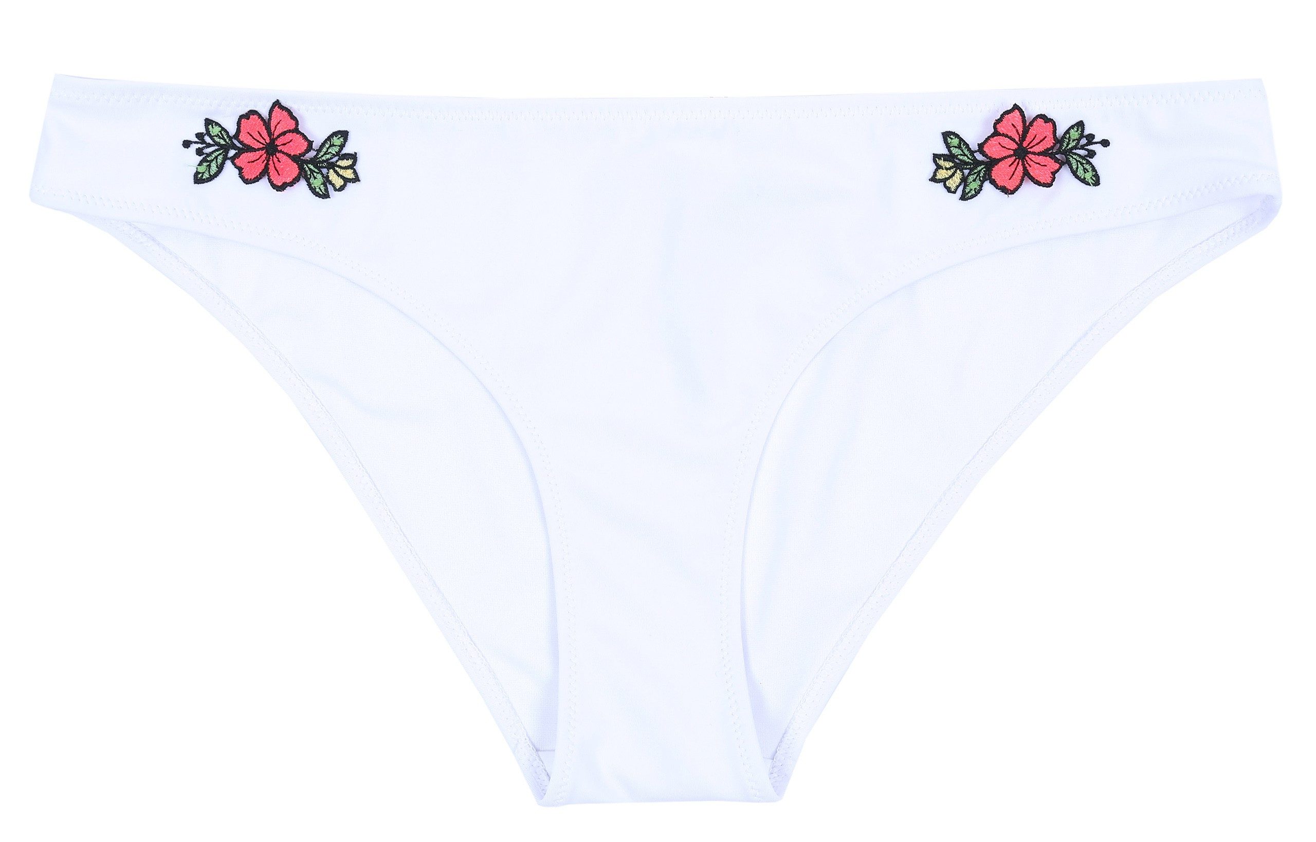 Sarcia.eu Badekleid Weiße Damen-Badehose mit Blumen L