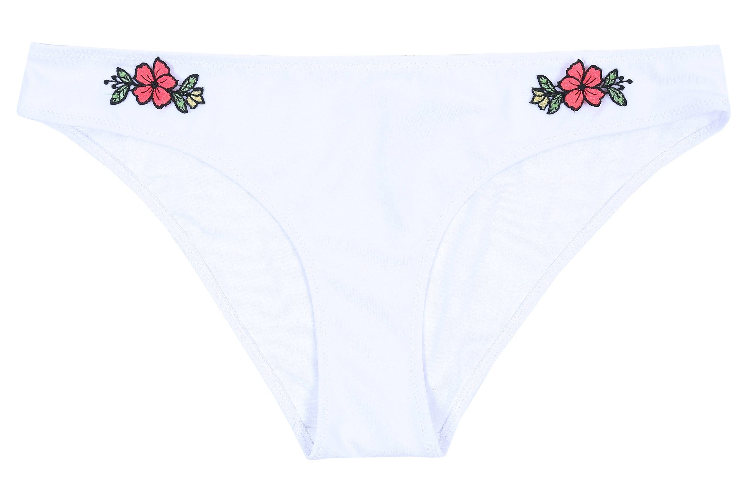 Sarcia.eu Badekleid Weiße Damen-Badehose mit Blumen 4XL