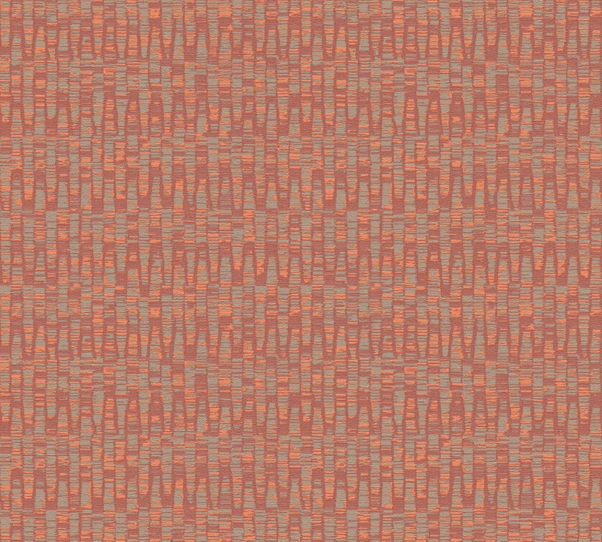 geprägt, Glänzend A.S. Vliestapete Tapete Antigua St), Mustertapete Création Abstrakt, matt, orange,rot (1