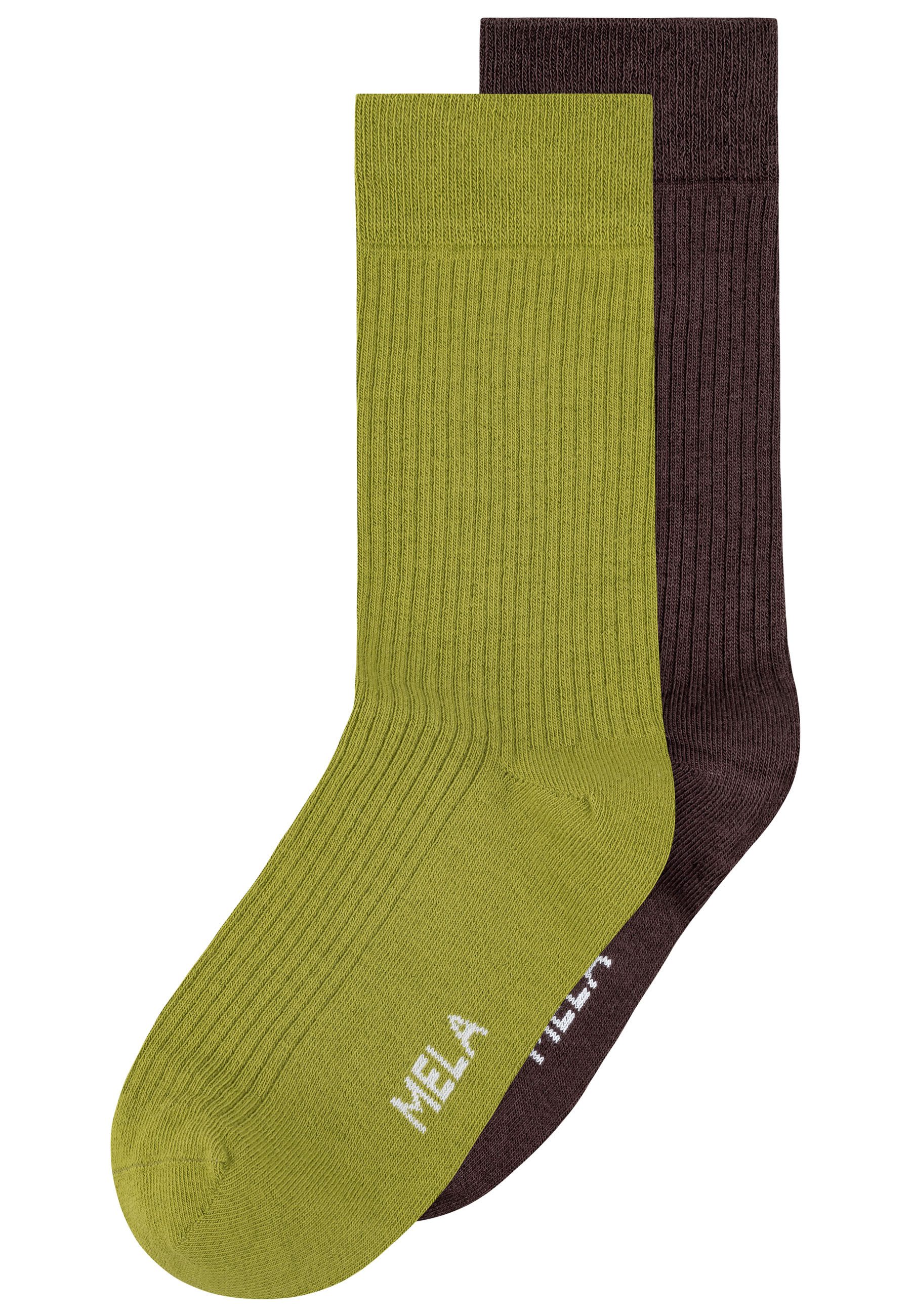 MELA Socken Gerippte Socken 2 Paare Frei von Polyester und Polyamid.
