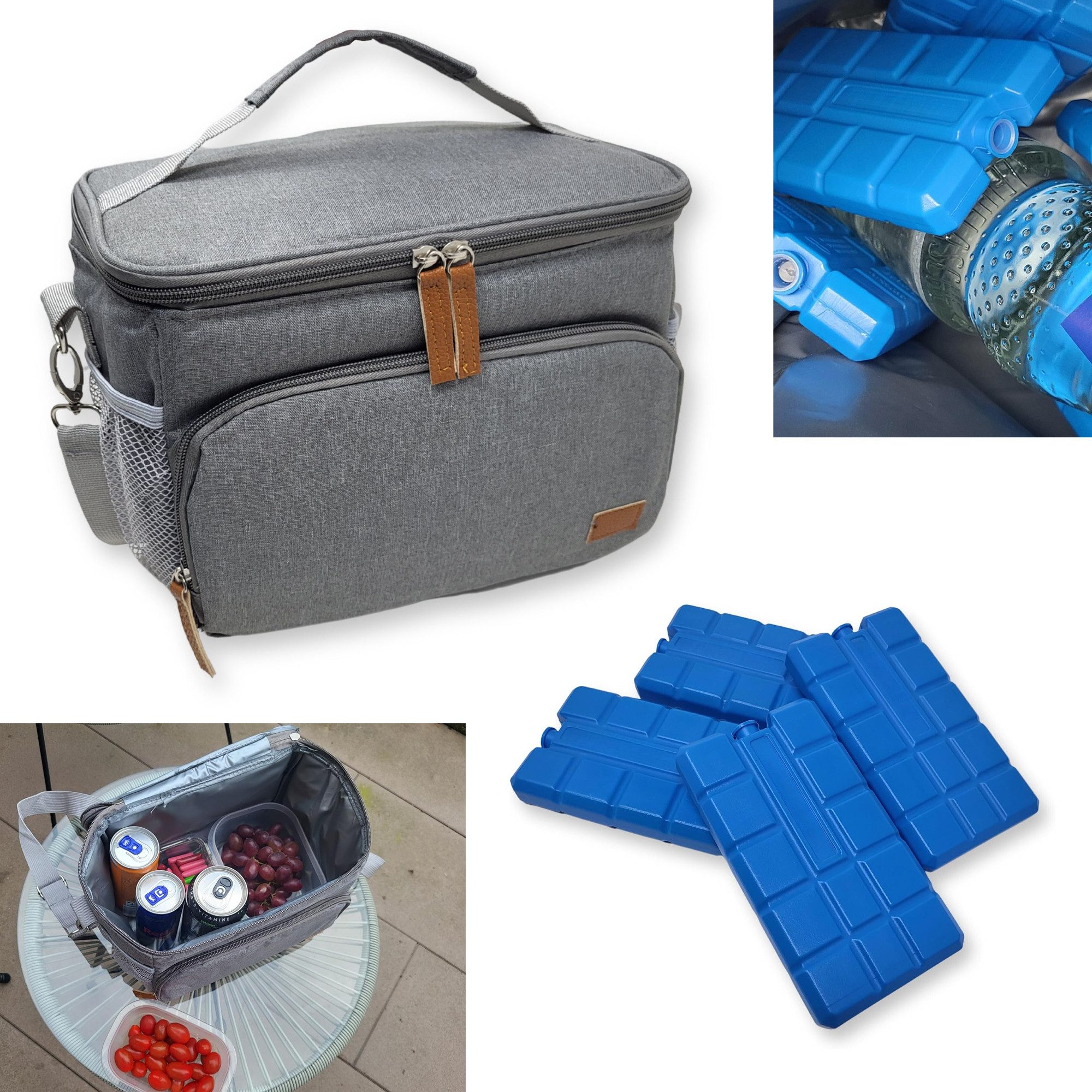 Kühltasche Kühltasche Klein 8L + 4x Kühlakkus Thermotasche isolierte Lunchtasche
