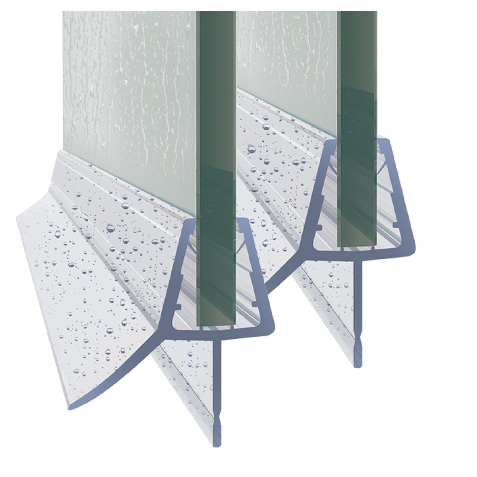 Duschdichtung 2 Stück Wasserabweiser Ersatzdichtung für 5/6/7/8mm Glas Duschtür