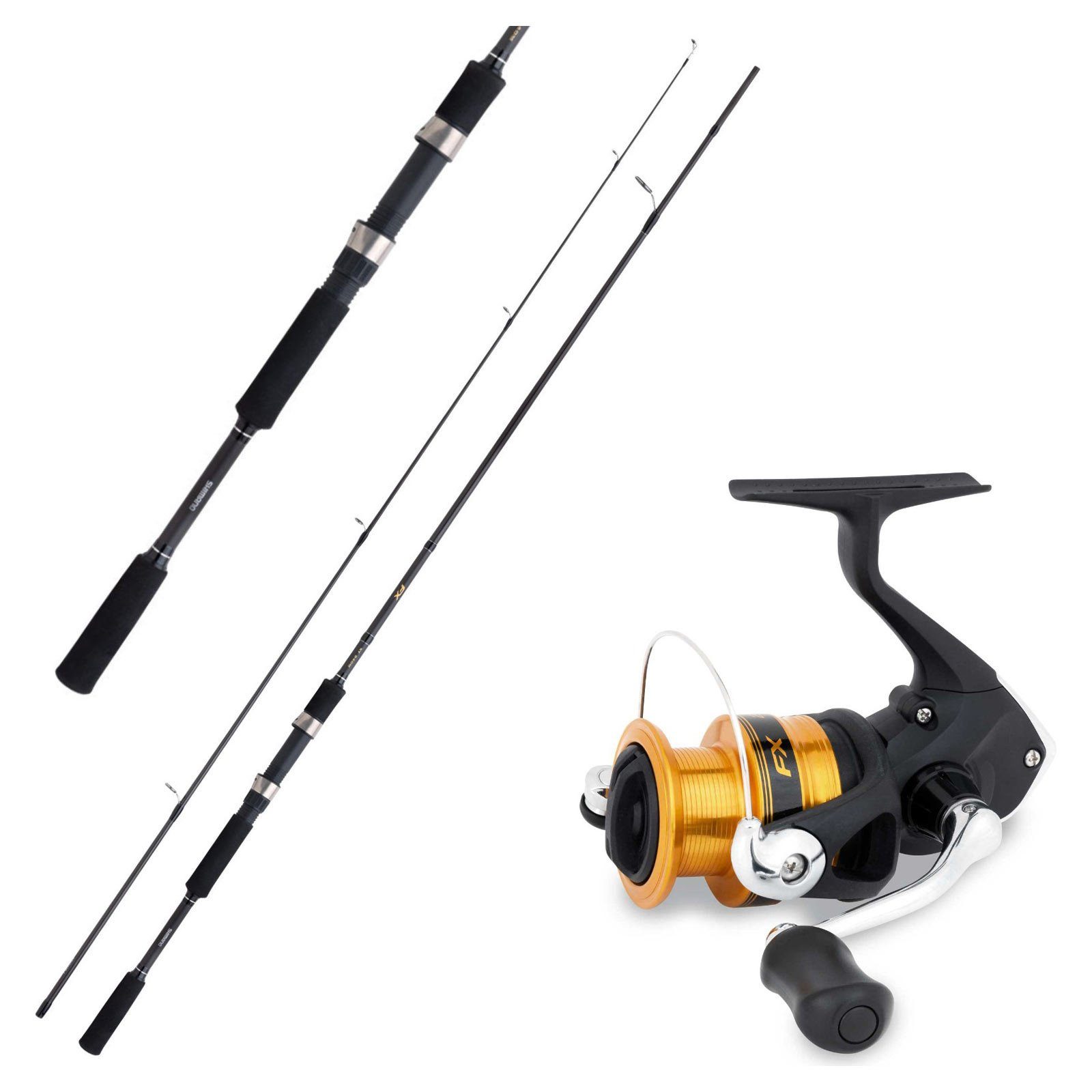 Shimano Spinnrute, Shimano Shimano Rolle FX1000 & FX Rute 2,10m Forellen Combo komplett Angelset Angelcombo