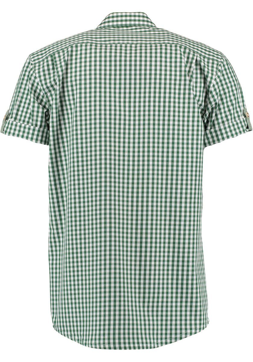 Herren trachtengrün mit Trachtenhemd Kurzarmhemd Prewip Paspeltasche OS-Trachten