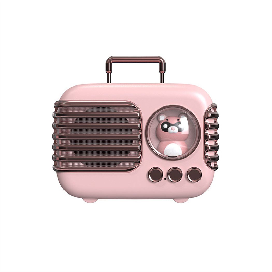 DAYUT mit rosa Lautsprecher Mini-Stereoanlage Bluetooth, Retro