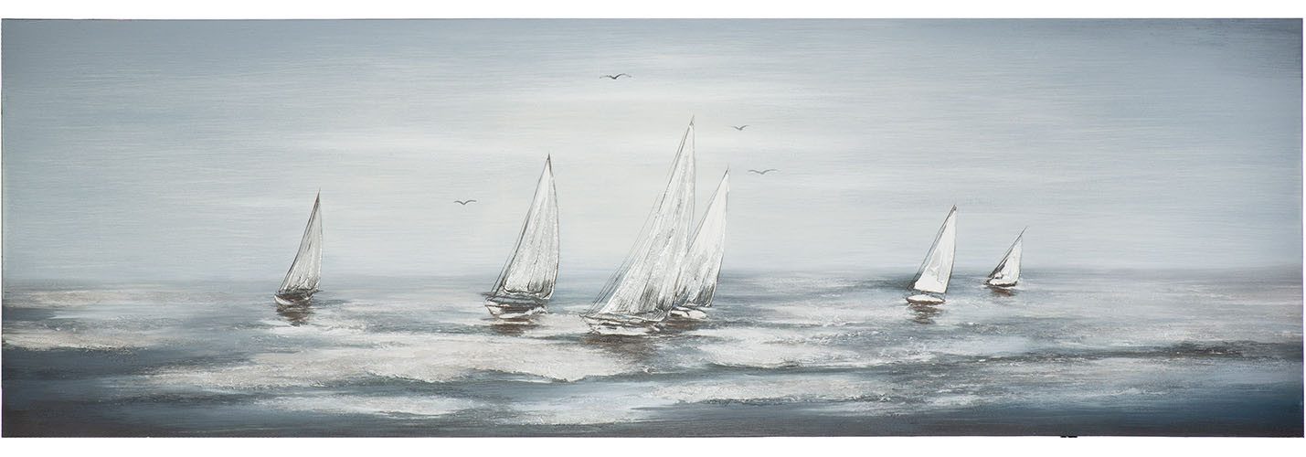 GILDE Holzbild Bild rechteckig Silver Regatta, Strandbilder (1 St)