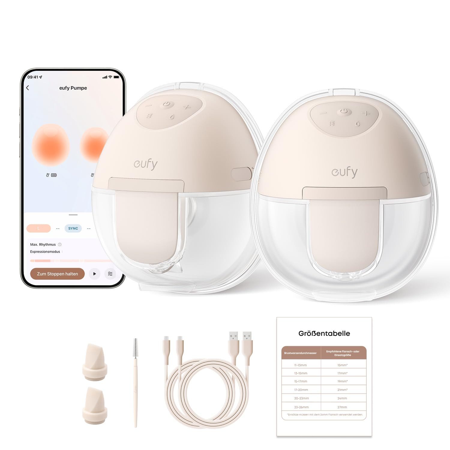 eufy Security Elektrische Milchpumpe Tragbare Milchpumpe mit Wärmefunktion