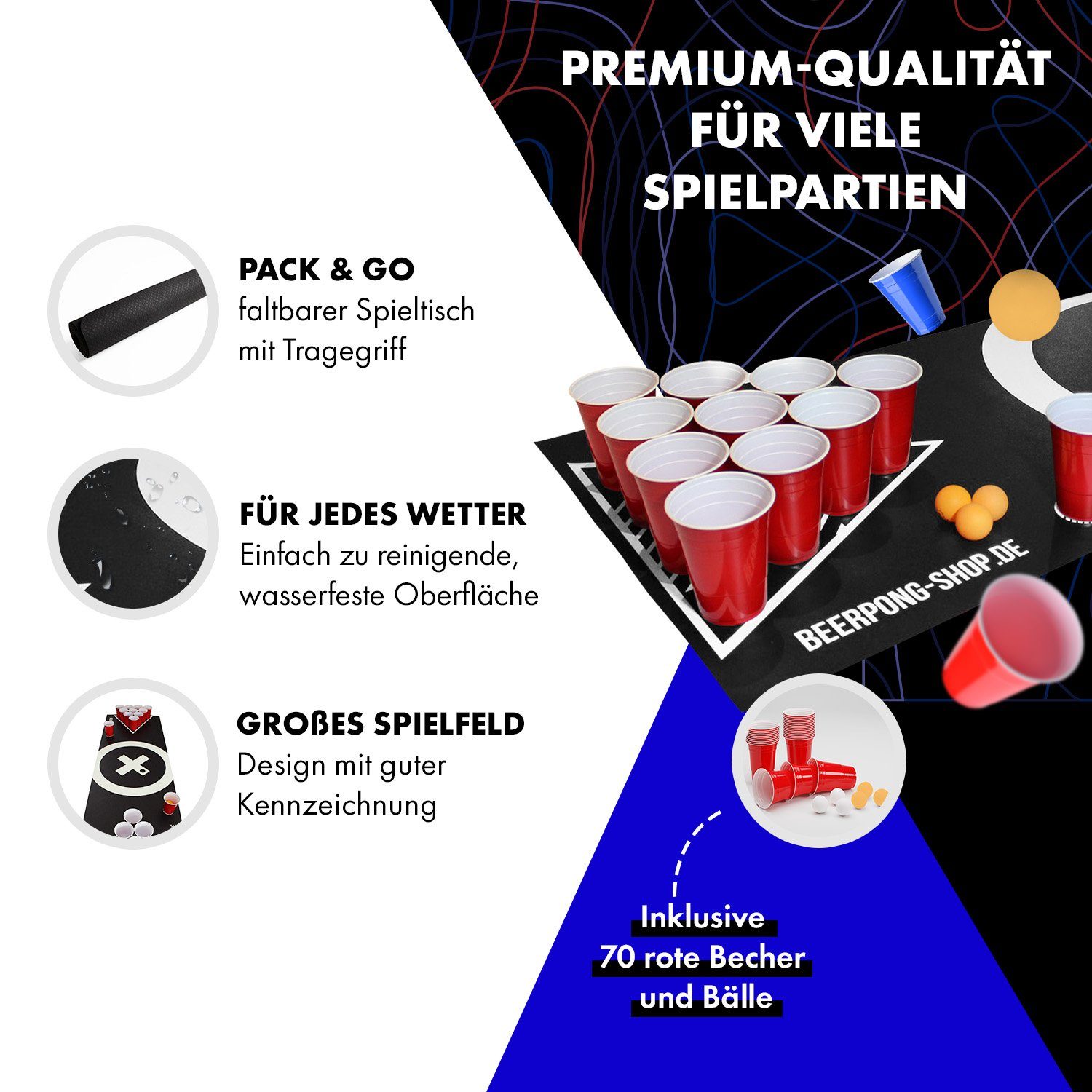 BeerCup Spieltisch Baseliner Beer Pong Spielmatte günstig online kaufen