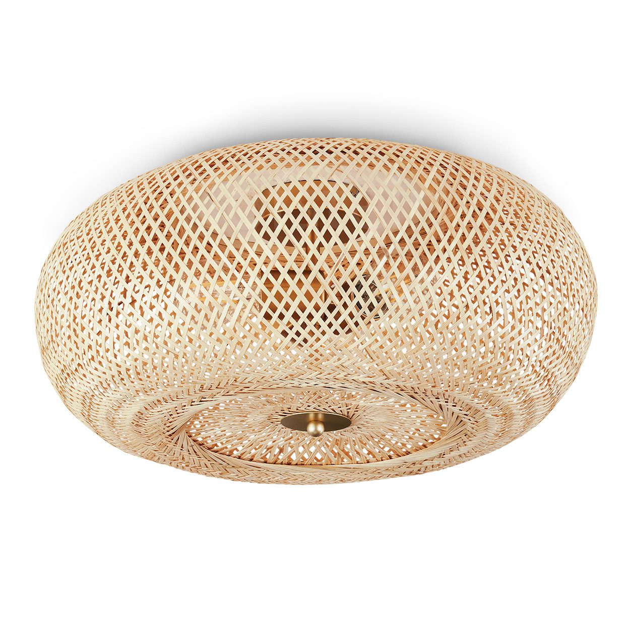 hofstein Deckenleuchte »Decollatura« runde Deckenlampe aus Holz/Metall in N günstig online kaufen