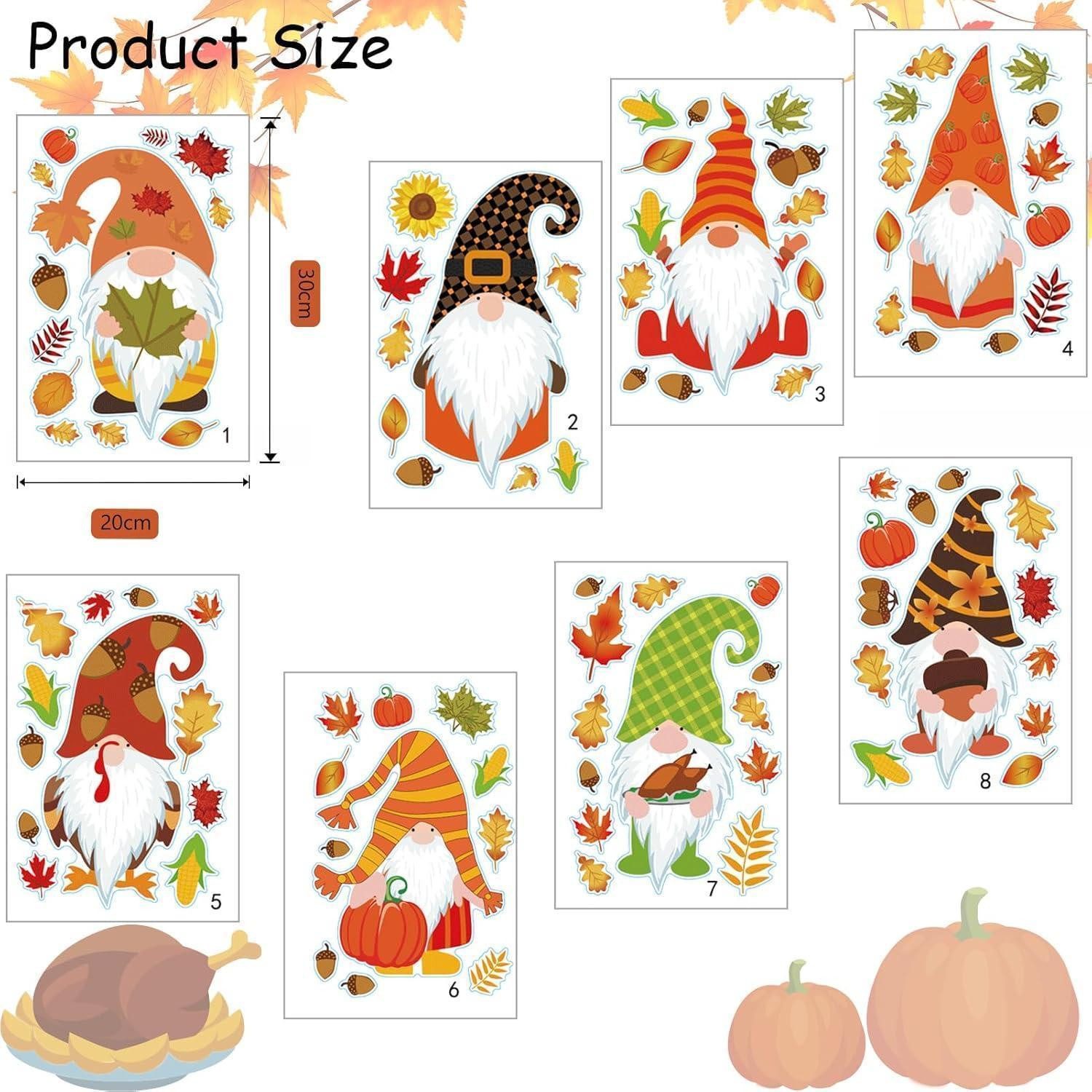LuxusKollektion Fensterbild 8 Blatt Herbst Fensterbilder für Thanksgiving – Bild 2 von 5