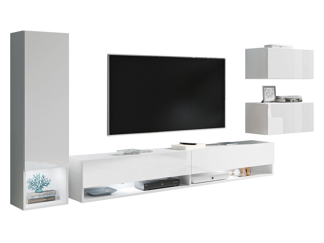 MIRJAN24 Wohnwand Amadeo, (4er-Set, TV-Lowboard, 2x günstig online kaufen