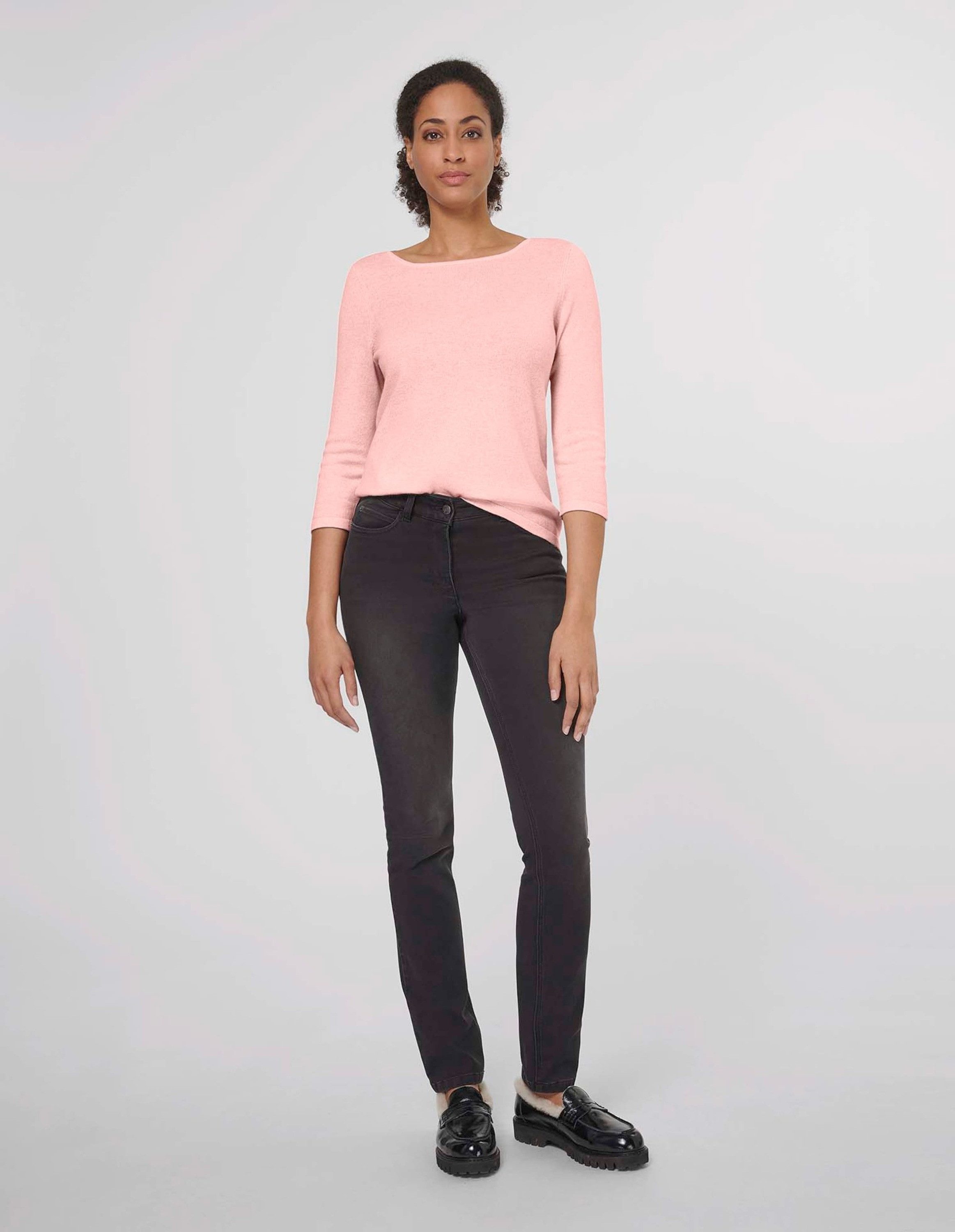 MADELEINE Strickpullover Schlichter Feinstrickpullover mit U-Boot-Ausschnit günstig online kaufen