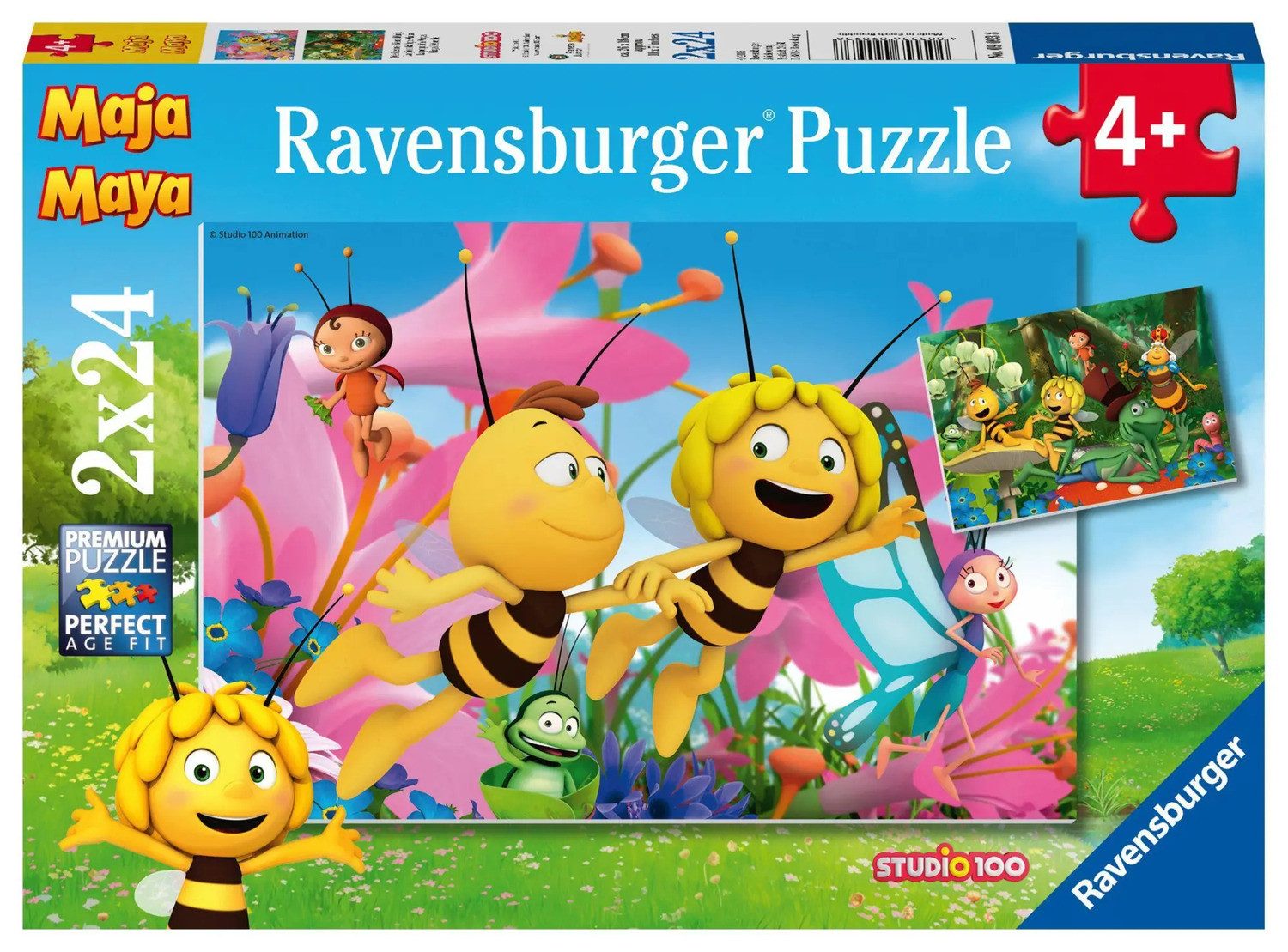 Ravensburger Puzzle Die kleine Biene Maja Puzzle 2 x 24 Teile, 24 Puzzletei günstig online kaufen