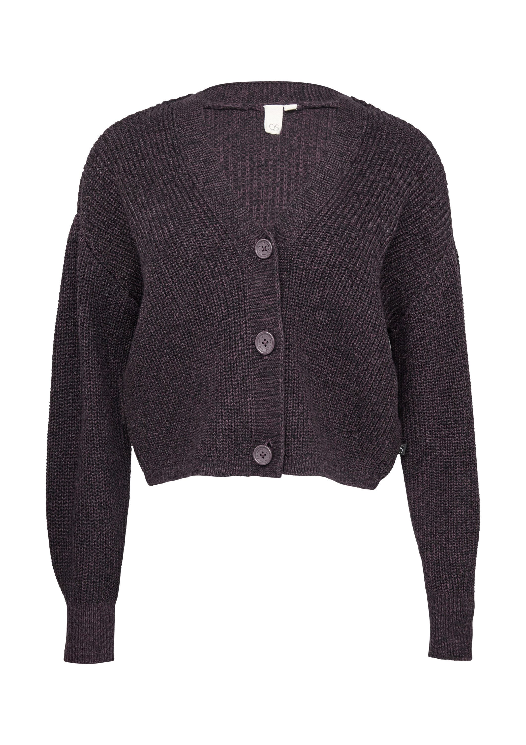 QS Cardigan Strickjacke Kurze Strickjacke aus Baumwollmix mit Knöpfen günstig online kaufen