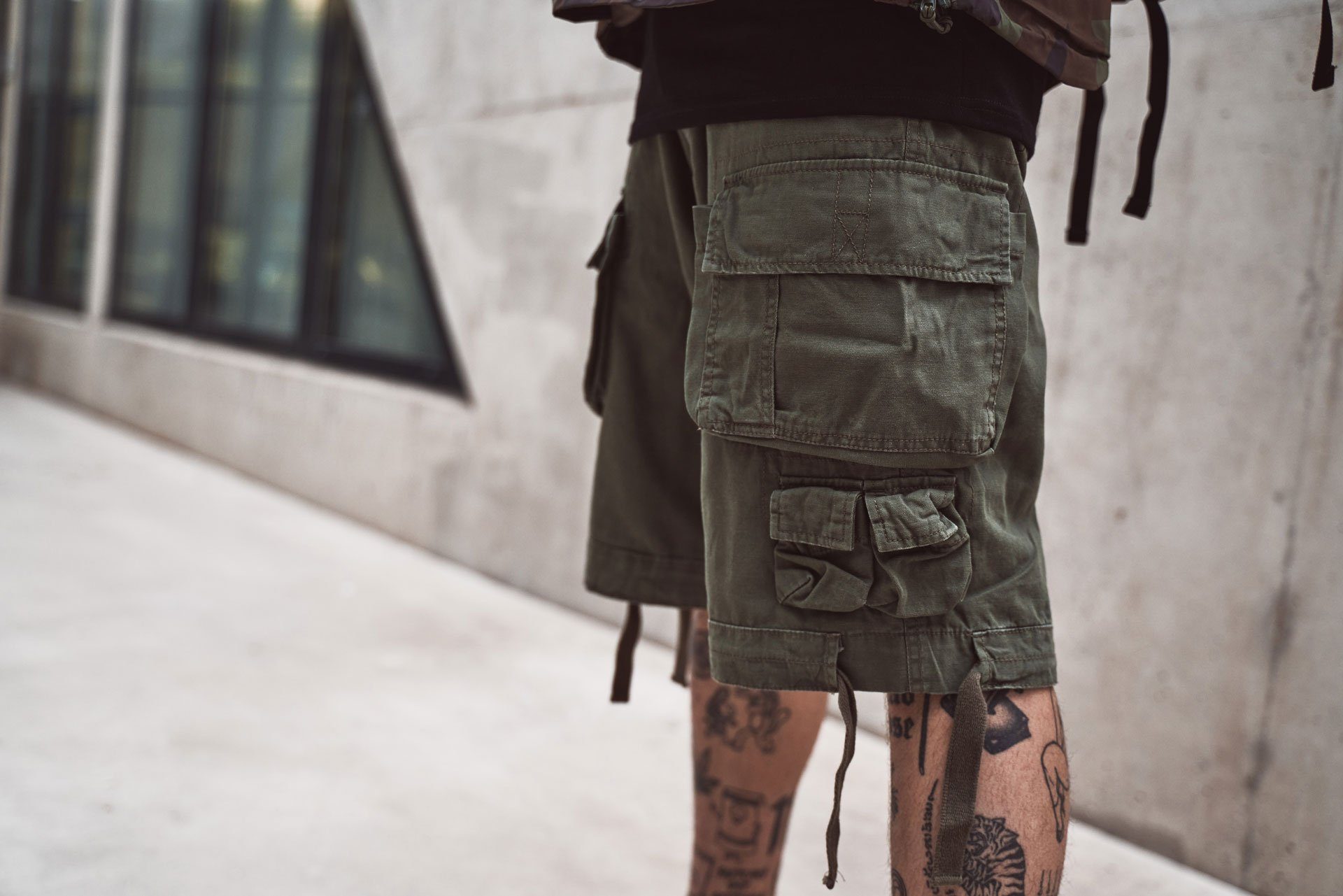 Brandit Cargohose Herren Bermuda Cargo Shorts knielang Kurze Hose Short Gürtel Knielang – Bild 4 von 5