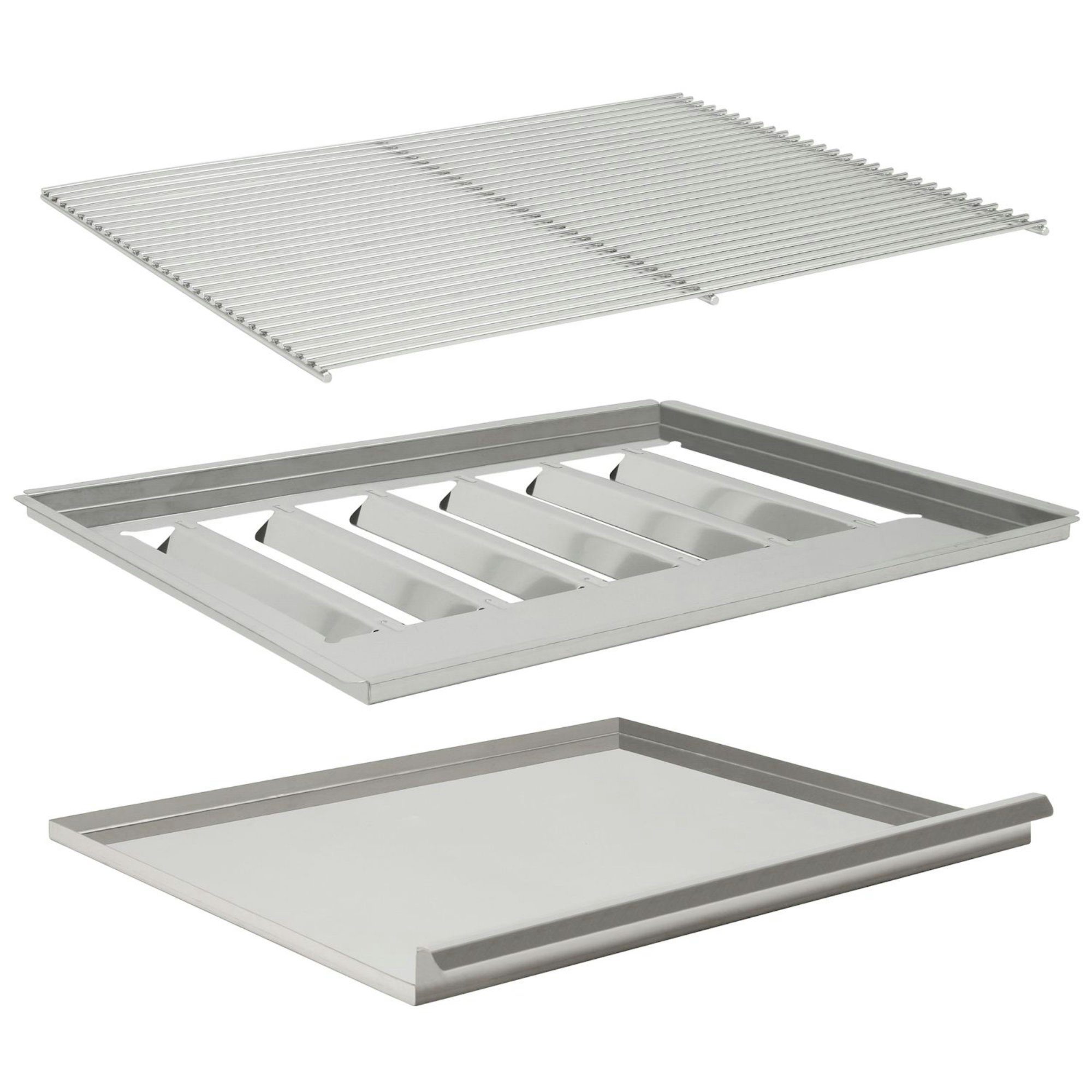 BBQ-Toro Grillrost Set, 60 x 48 cm, mit Flammenblech und Fettwanne für Gastrobräter