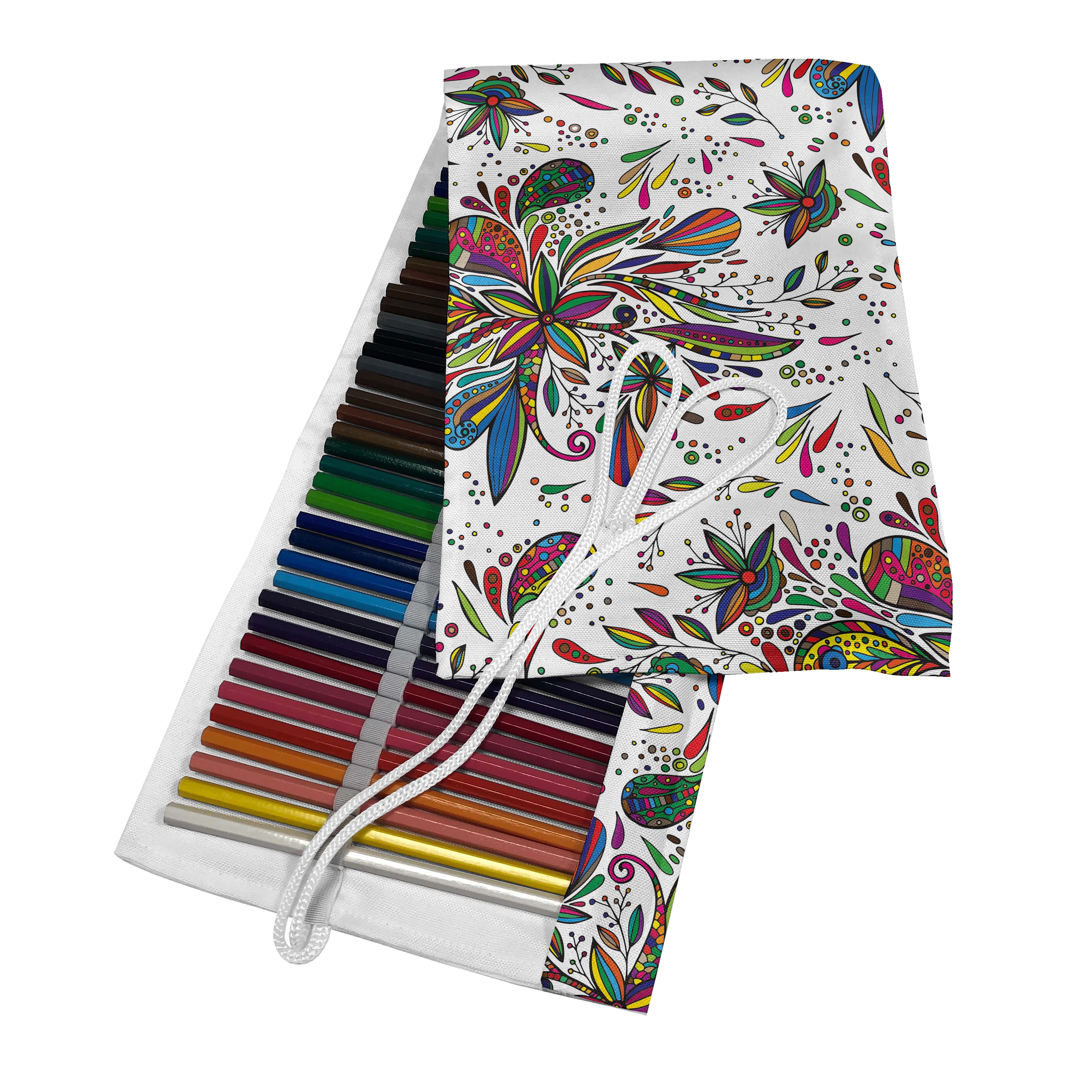 Flora-Muster Organizer, langlebig tragbar Stiftablage und Segeltuch Mehrfarbig Abakuhaus Federmäppchen