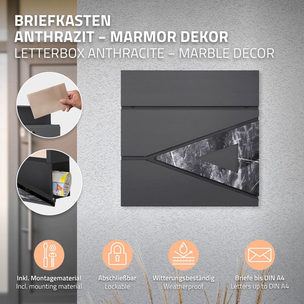 ML-DESIGN Briefkasten Postkasten mit Zeitungsfach, abschließbar 2 Schlüssel günstig online kaufen