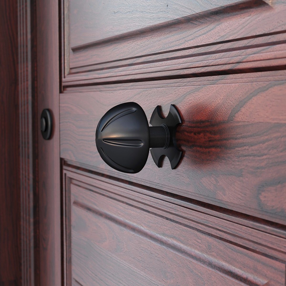 MS Beschläge Türbeschlag Türknopf Türknauf auf Rosette Haustürknopf Schwarz