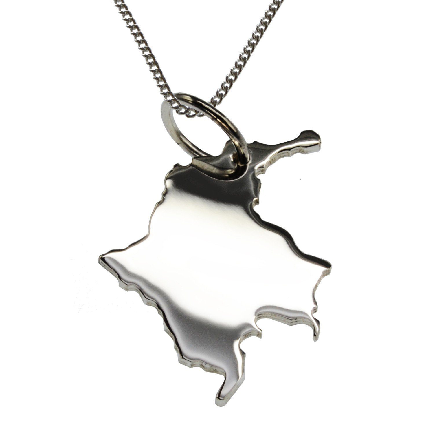 Kette mit Anhänger 50cm Halskette + Kolumbien Anhänger in massiv 925 Silber