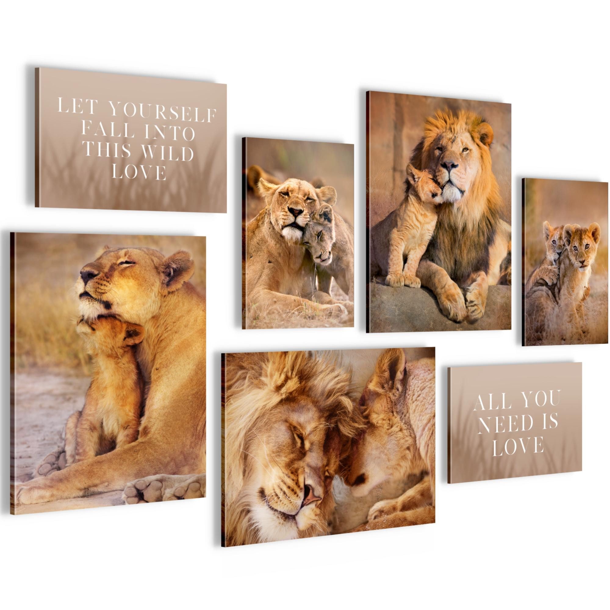 Novart Wandbild Löwen, Farbig oder Schwarzweiß günstig online kaufen