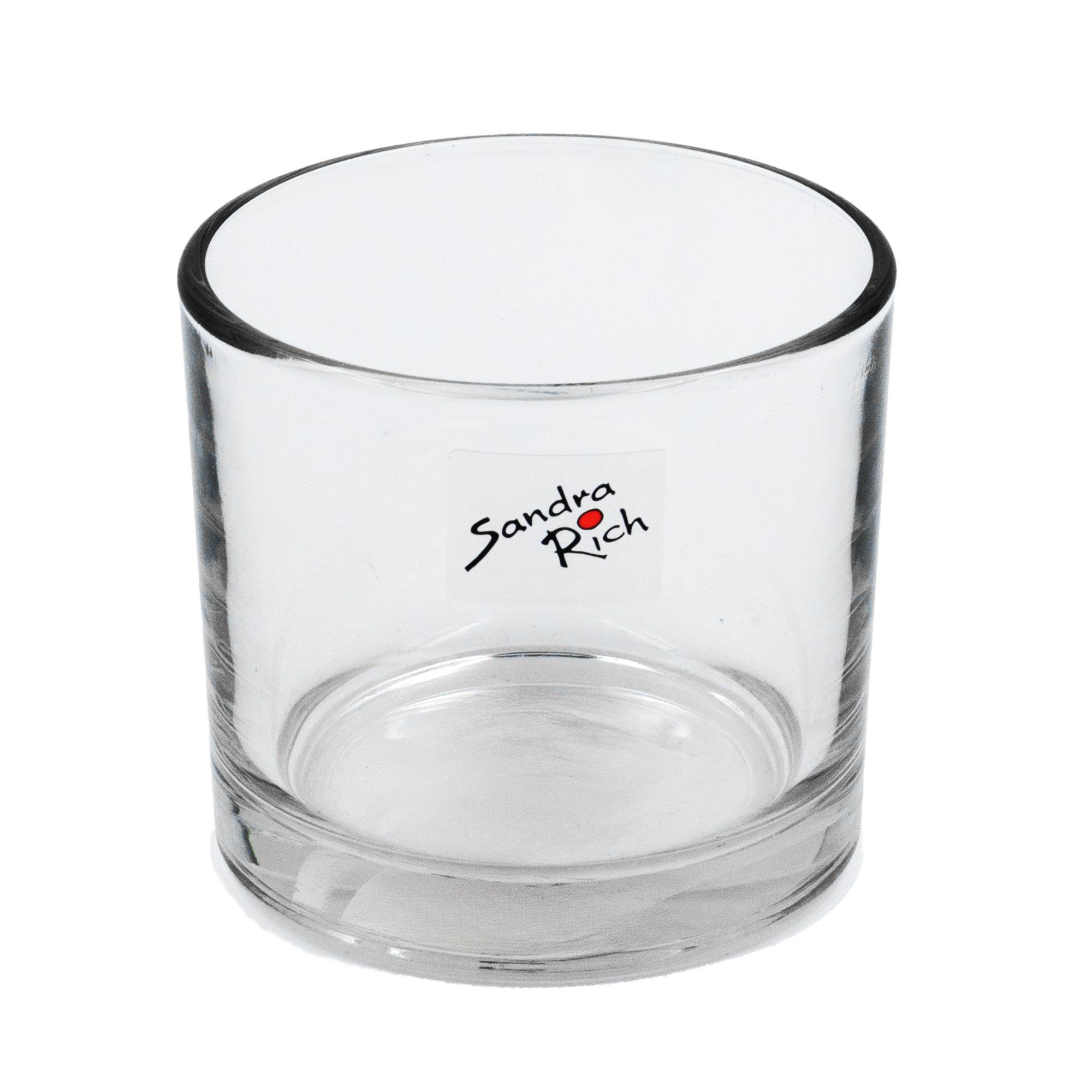 Sandra Rich Windlicht Glastopf "Cyli" 8 x 9cm – Windlicht Teelichtglas Blumentopf aus Glas