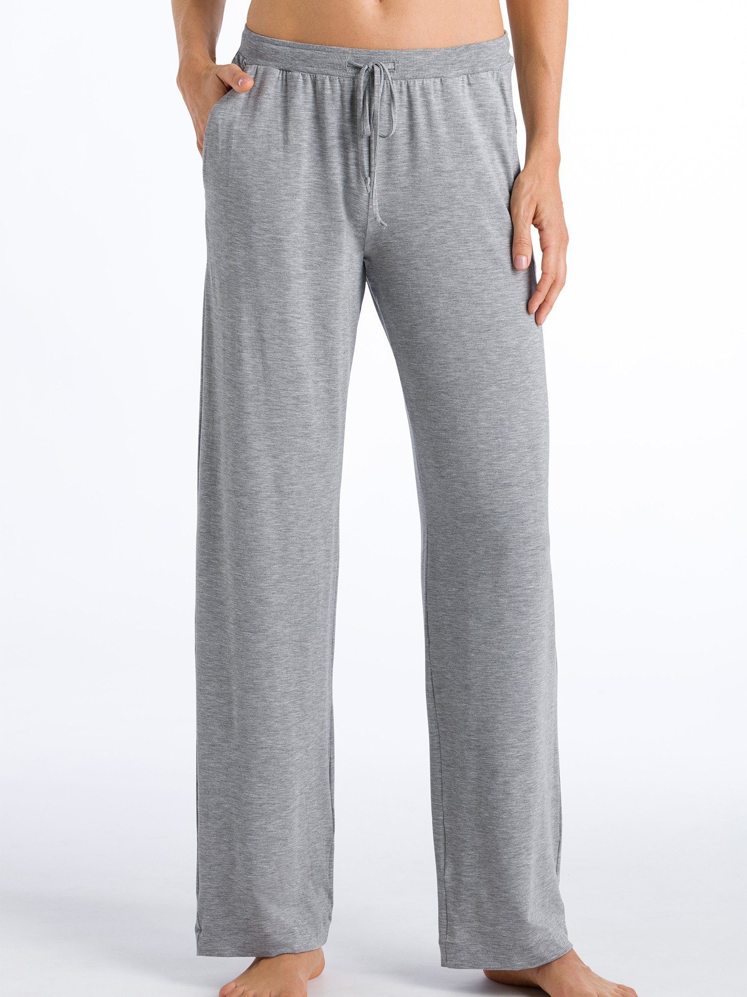 Hanro Pyjamahose Natural Elegance lang (1-tlg) melange grey