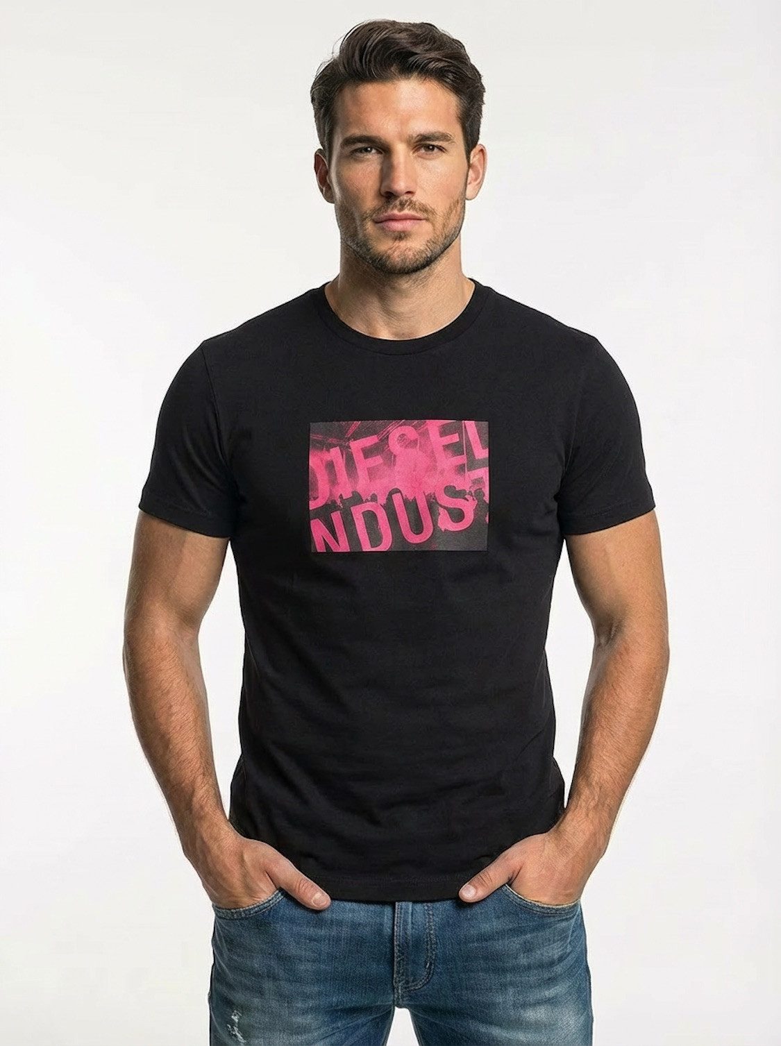 Diesel Rundhalsshirt Slim Fit mit Logoprint - T-DIEGOS-K16 günstig online kaufen