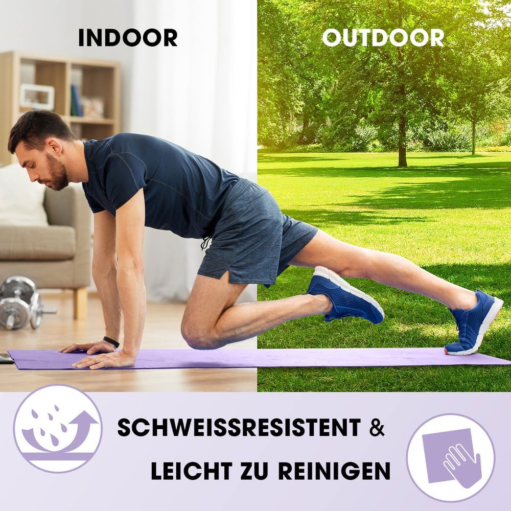 #DoYourFitness Yogamatte rutschfest, Für Einsteiger und Fortgeschrittene, Gelenkschonende Gymnastikmatte, 183cm x 61cm [Indoor/Outdoor] – Bild 3 von 5