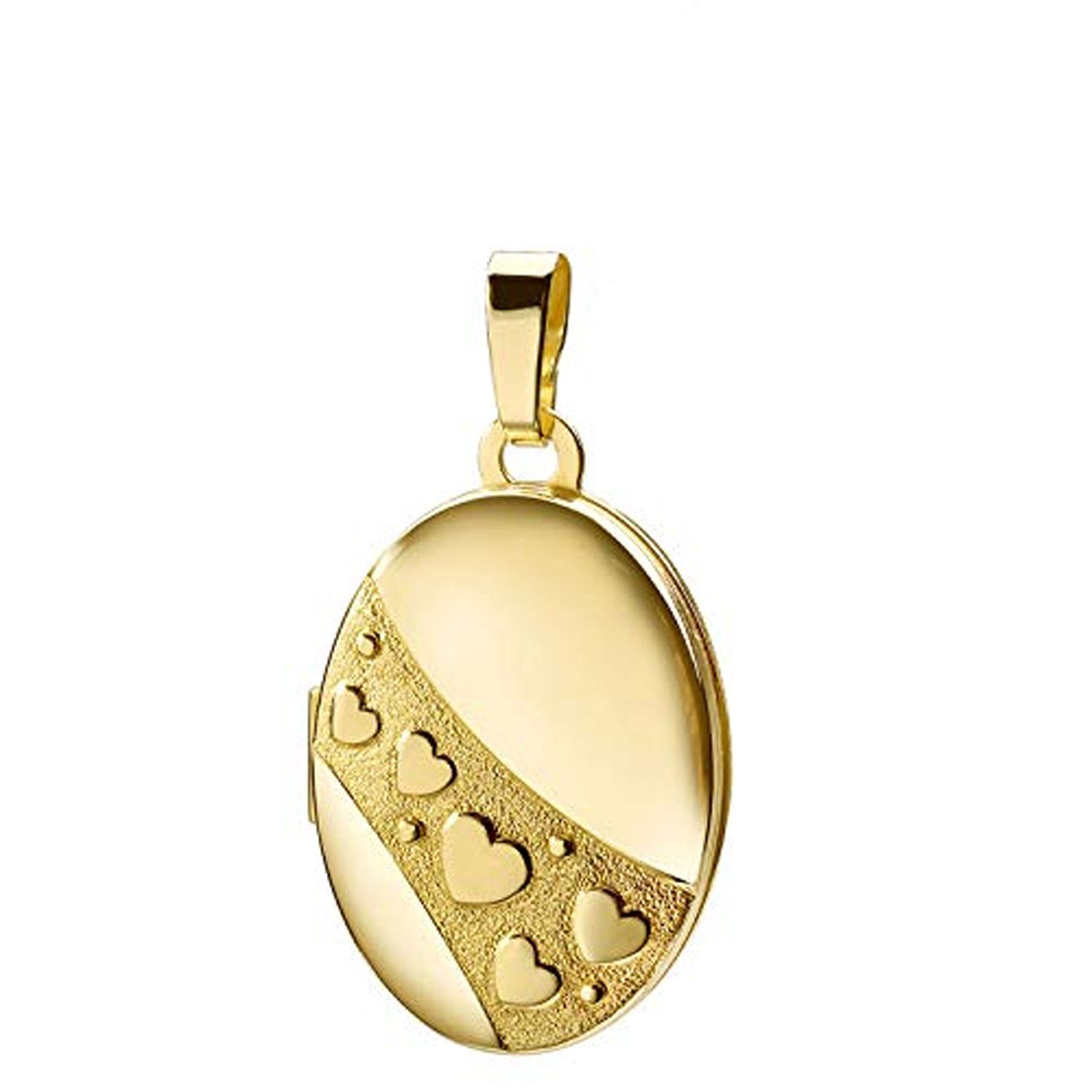 JEVELION Medallionanhänger Medaillon Gold 333 - Amulett, 2 zum 36 vergoldet für - mit Kette. (Bilder Öffnen Herzen Mädchen), cm Fotos oder Mit Anhänger 70 Länge Damen und für wählbar ohne Halskette