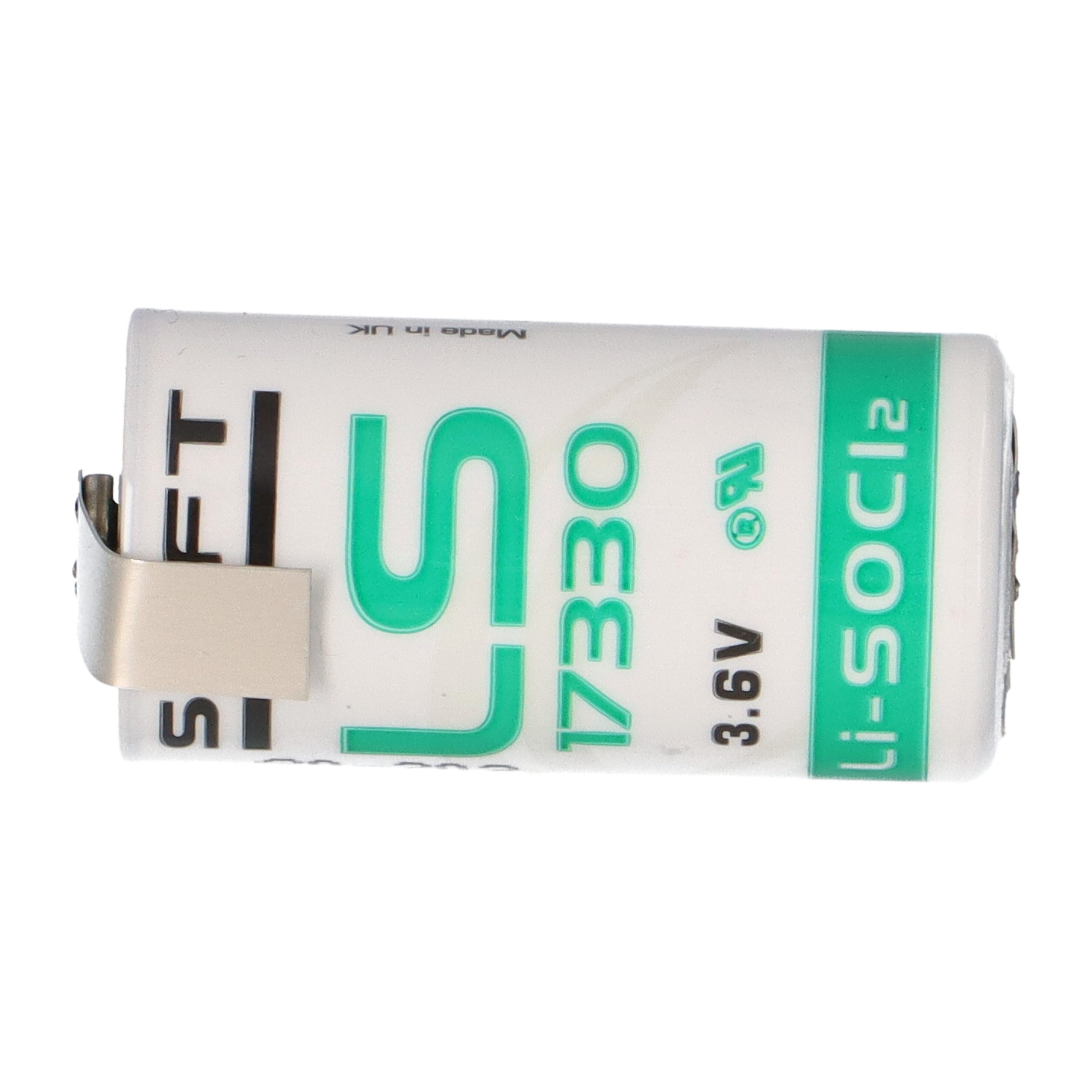 Saft Saft Lithium LS-17330 3,6 V 2,1 Ah 2/3 A 7,65Wh mit Z Lötfahne Batterie
