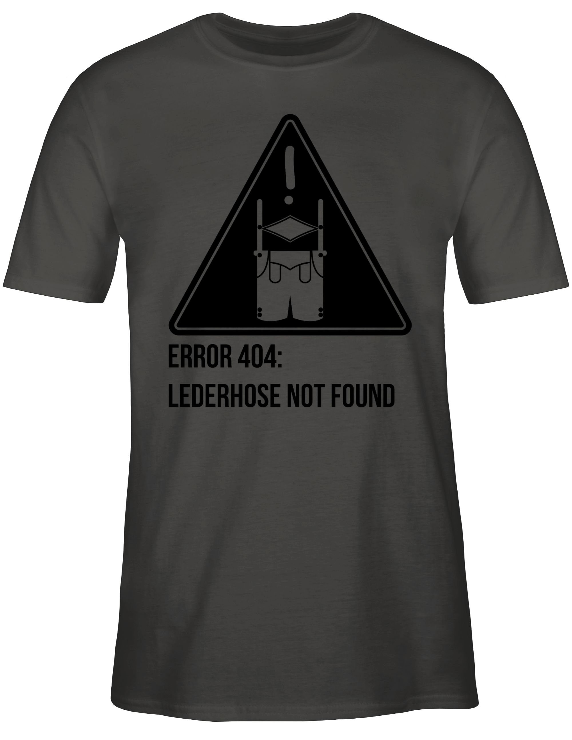 Error found Herren für Lederhose not Mode Dunkelgrau Shirtracer 3 Oktoberfest T-Shirt 404: