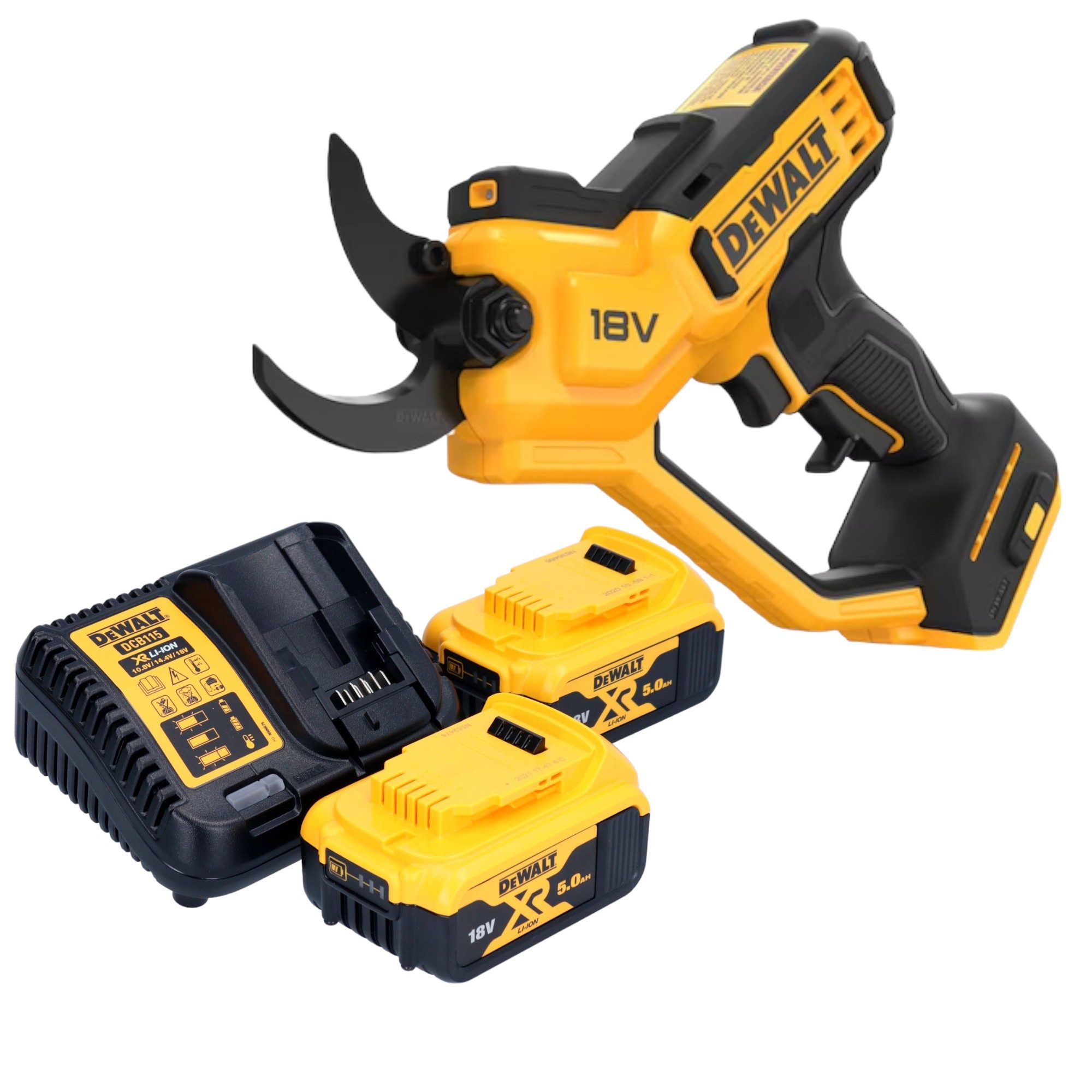 DeWalt Akku-Astschere DCMPP 568 P2 18 V 38 mm + 2x Akku 5,0 Ah + Ladegerät