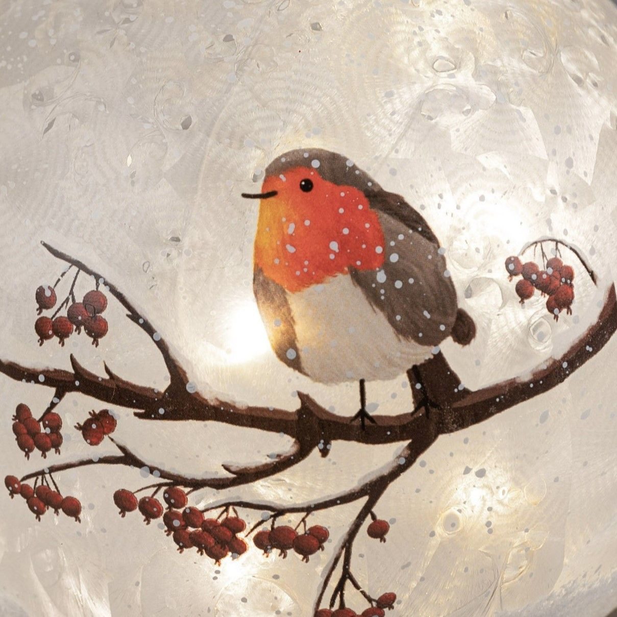 formano Dekokugel Winterzeit, Mit Timerfunktion, Weiß, Motiv: Vogel günstig online kaufen