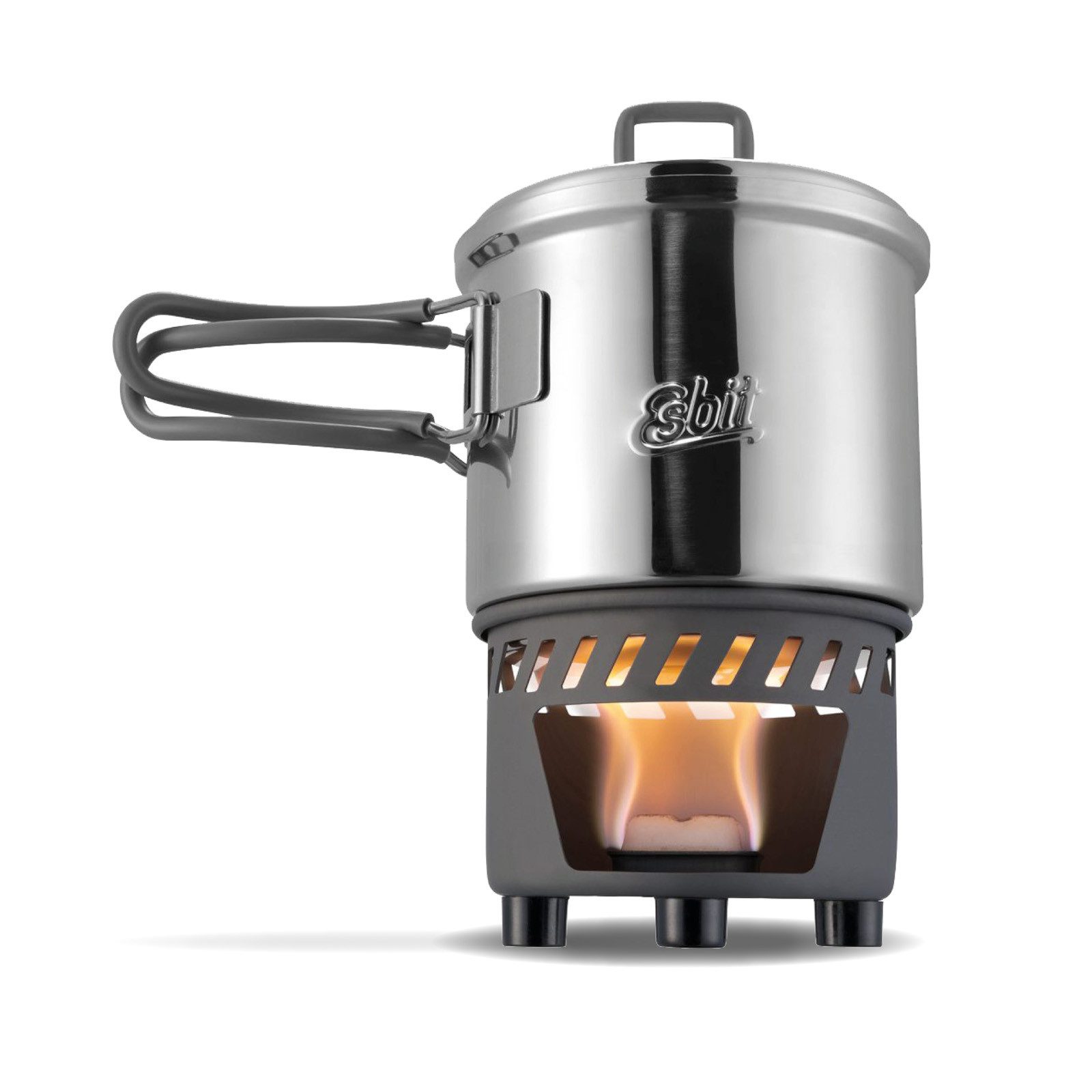 Esbit Gaskocher Trockenbrennstoff Kochset Mini Campingkocher, Outdoor Kocher Set Edelstahl