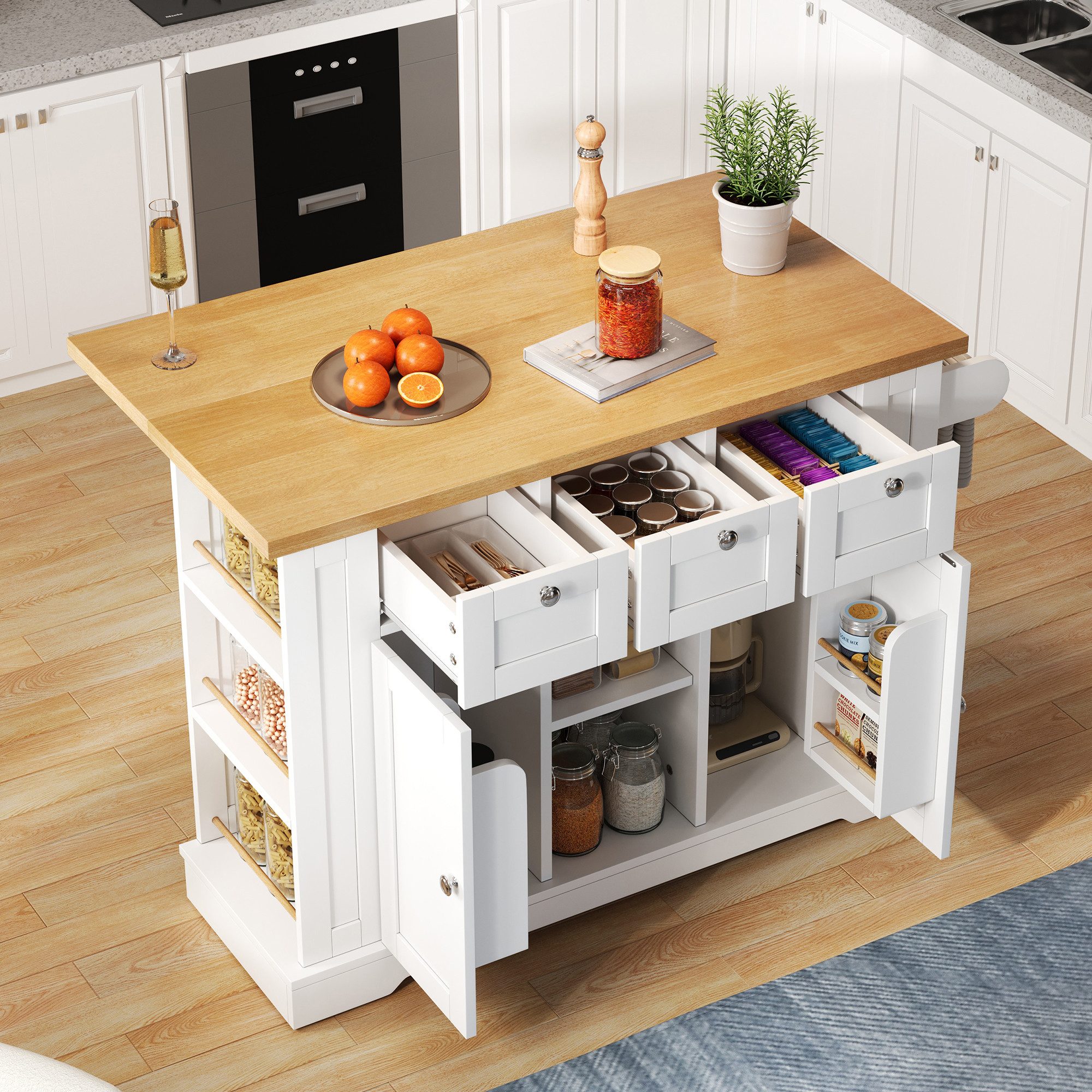 MODFU Küchenwagen Multifunktionsschrank Küchenschränke,Buffetschrank, (Mobi günstig online kaufen