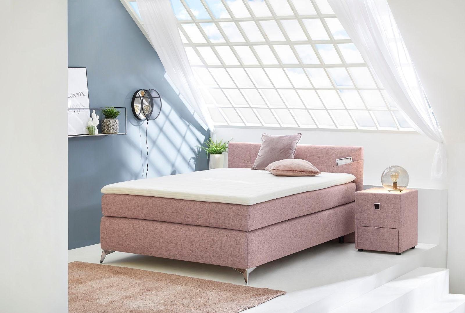 Jockenhöfer Gruppe Boxspringbett NORA inkl. Bonell-Federkernmatratze H2/H3, mit Topper und höhenvariablem Kopfteil – Bild 2 von 5